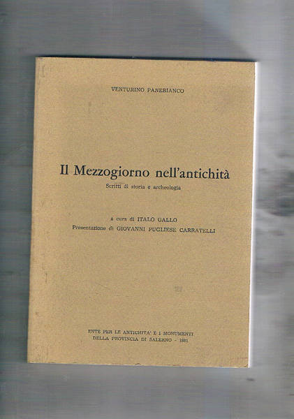 Il Mezzogiorno nell'antichità, scritti di storia e archeologia a cura …