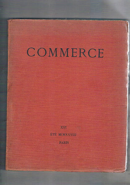 Commerce cahiers trimestriels XVI éte 1928. Souvenirs d'un fantòme fragment …