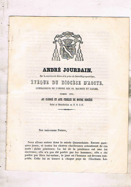 Au lergé et aux fidèles de notre diocèse.