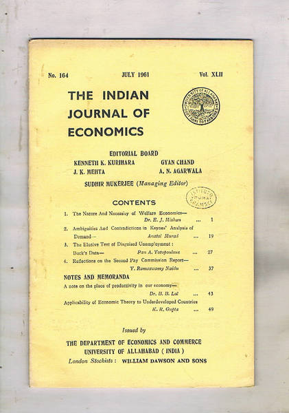 The indian journal of economics (trimestrale). vol. XLII in 4 …
