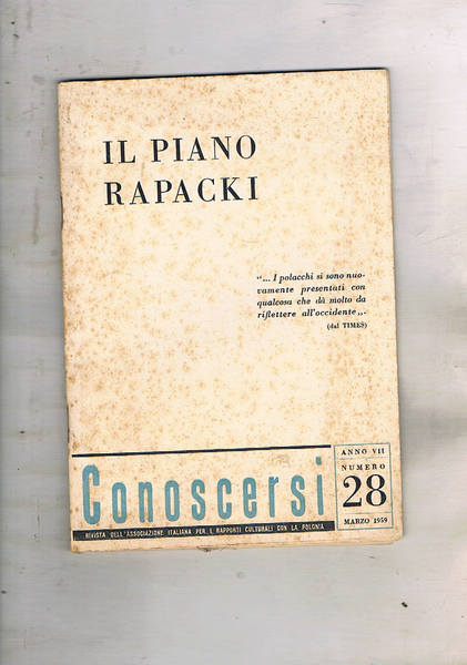 Il piano Rapacki. N° 28 del 1959 della rivista conoscersi …