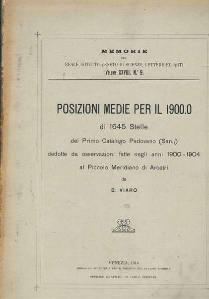 Posizione medie per il 1900.0 dei 1645 stelle del primo …