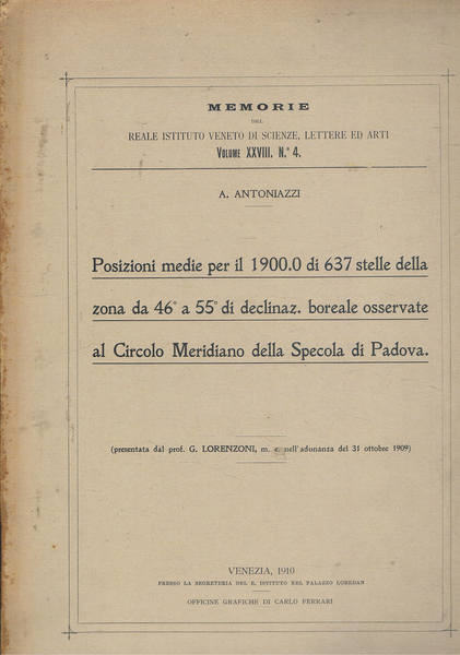 Posizioni media per il 1900.0 di 637 stelle zona da …