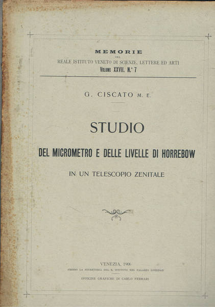Studio del micrometro e delle livelle di Horrebow in un …