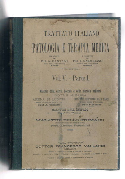 Trattato italiano di patologia e terapia medica vol. V° parte …