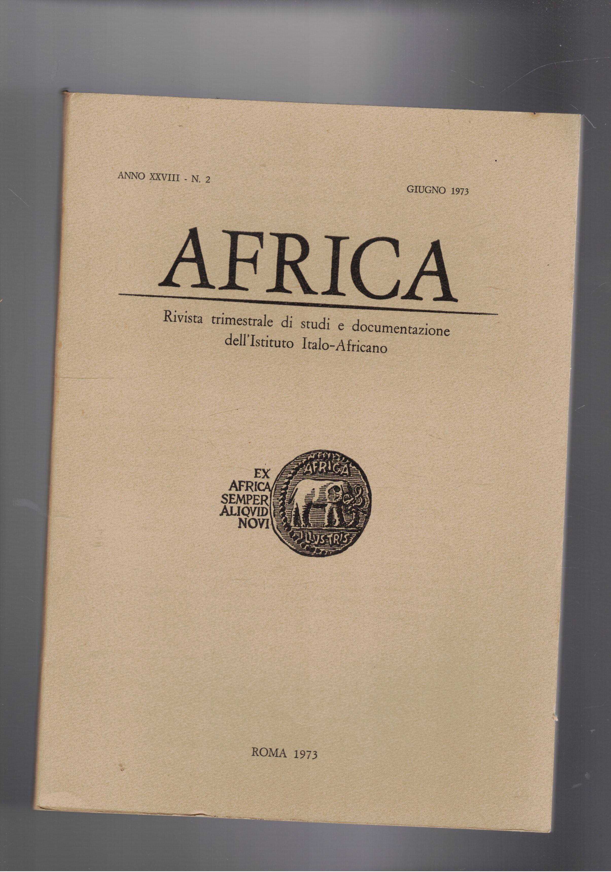 Africa. Rivista trimestrale di studi e documentazione dell'istituto Italo-Africano. Disponiamo …