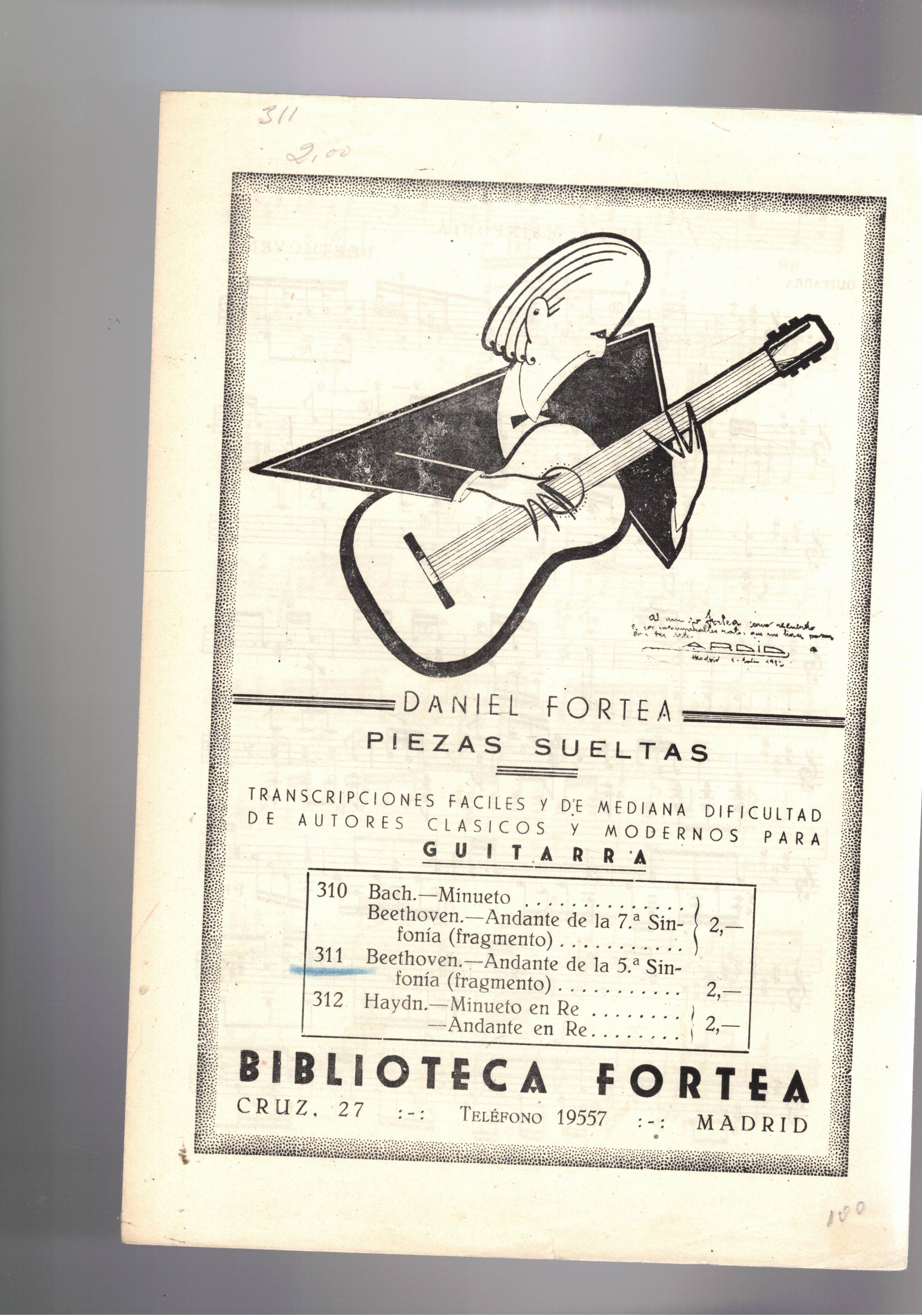 Andante de la 5a sinfonia. Transcripciones faciles y de media …