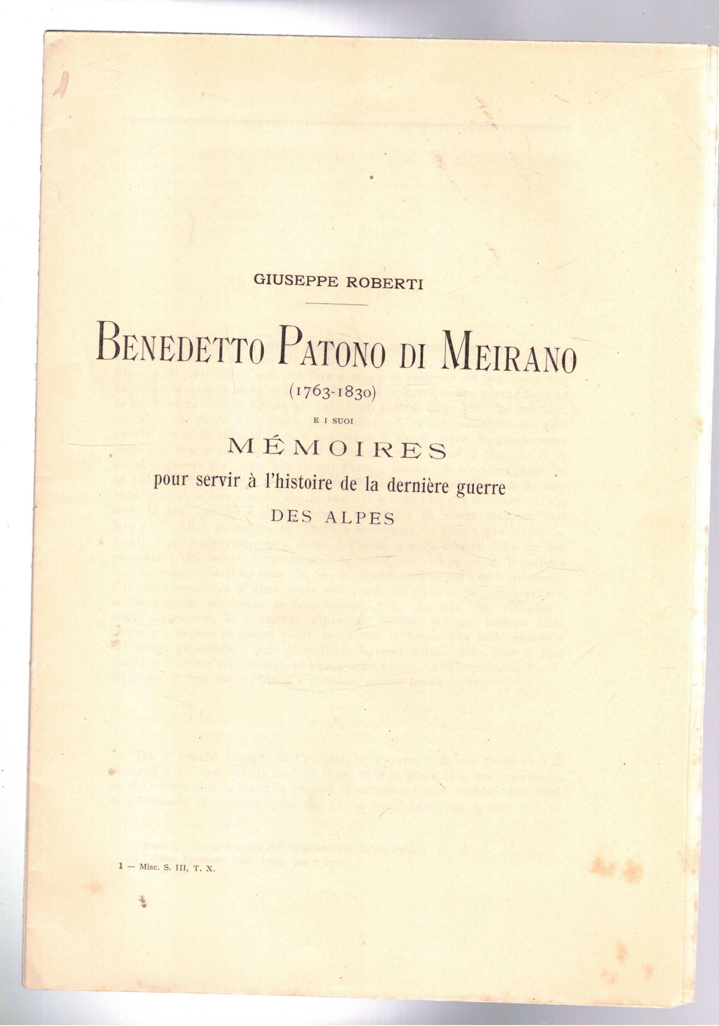 Benedetto Patrono di Meirano (1763-1830) e i suoi Mémoires pour …