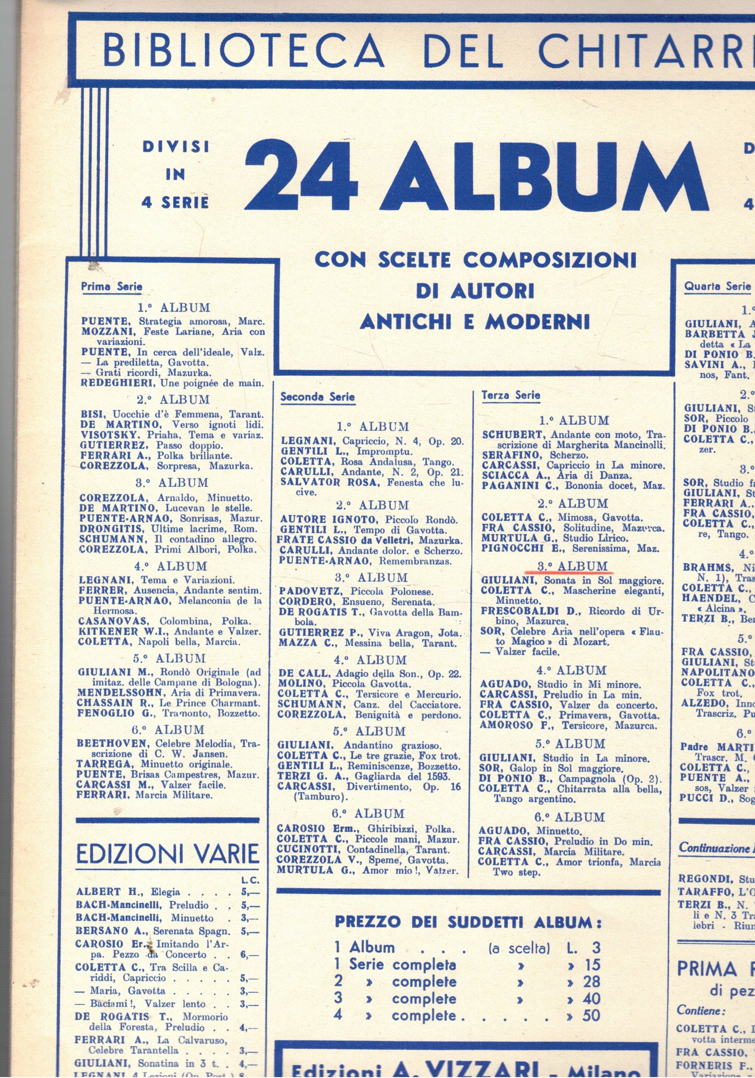 Biblioteca del chitarrista terza serie in 6 album che contengono …