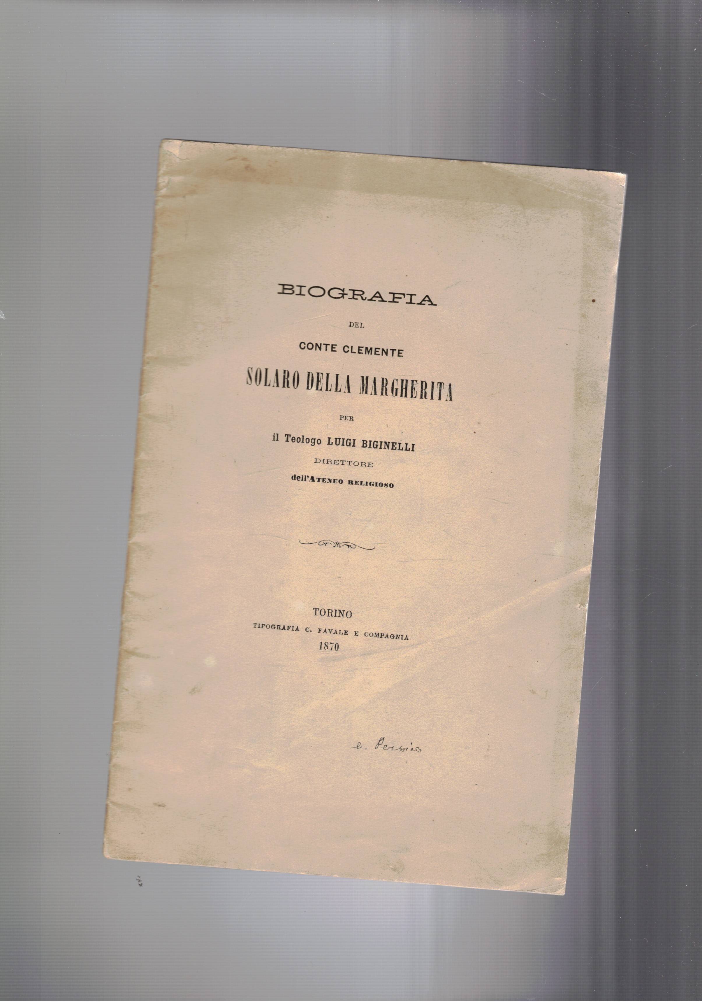Biografia del conte Clemente Solaro della Margherita.