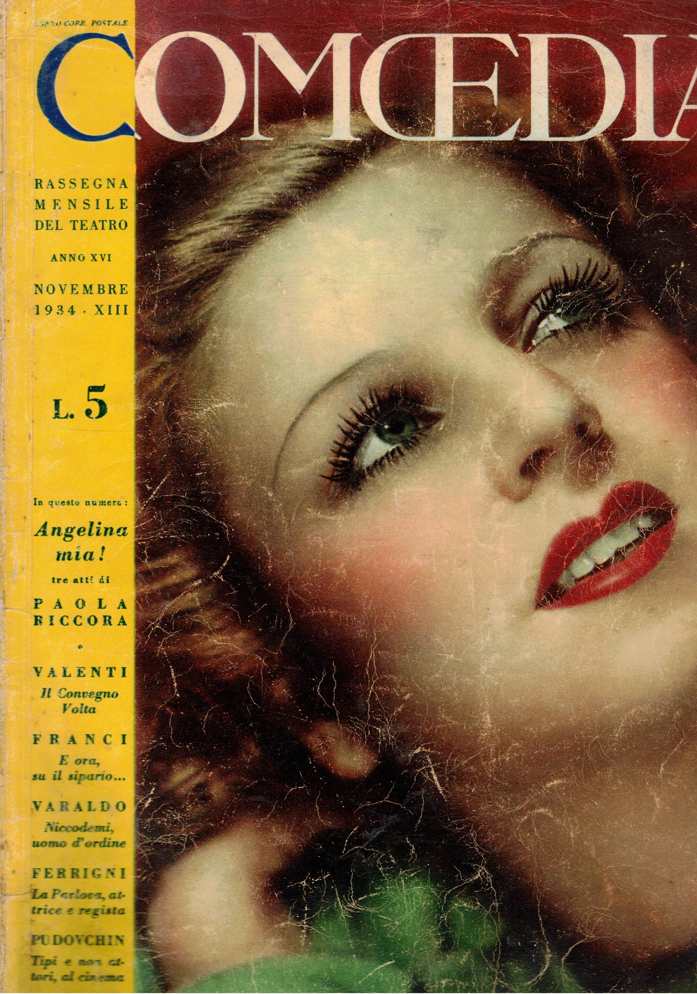 Comedia rassegna mensile di teatro. n° nov. 1934.
