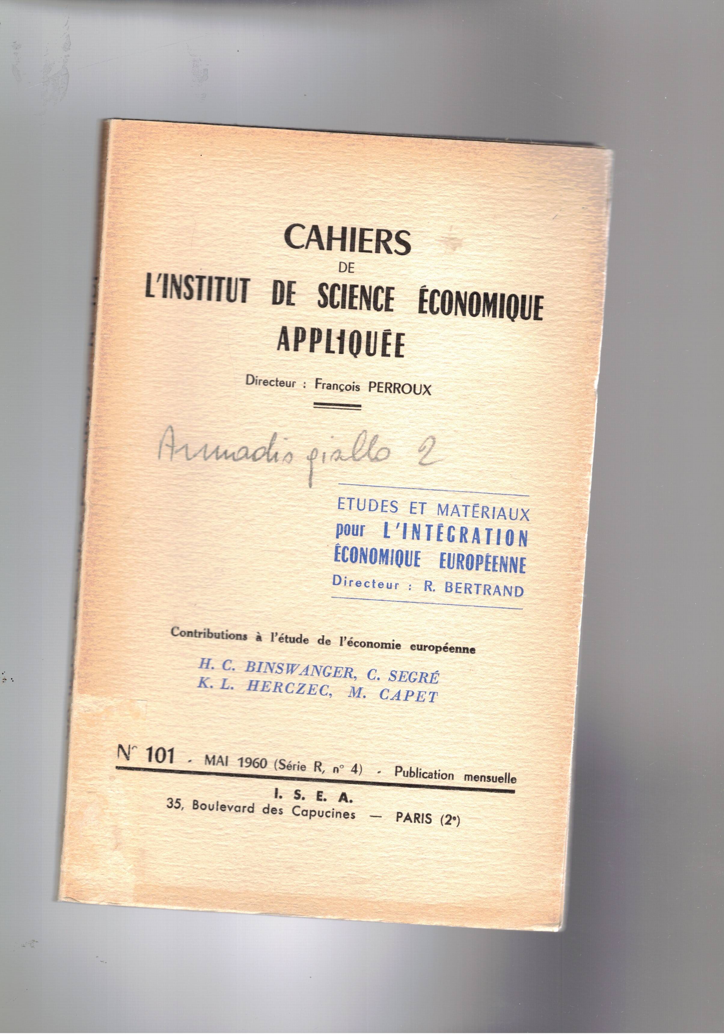 Contribution à l'étude de l'économie européenne: etudes et materiaux pour …