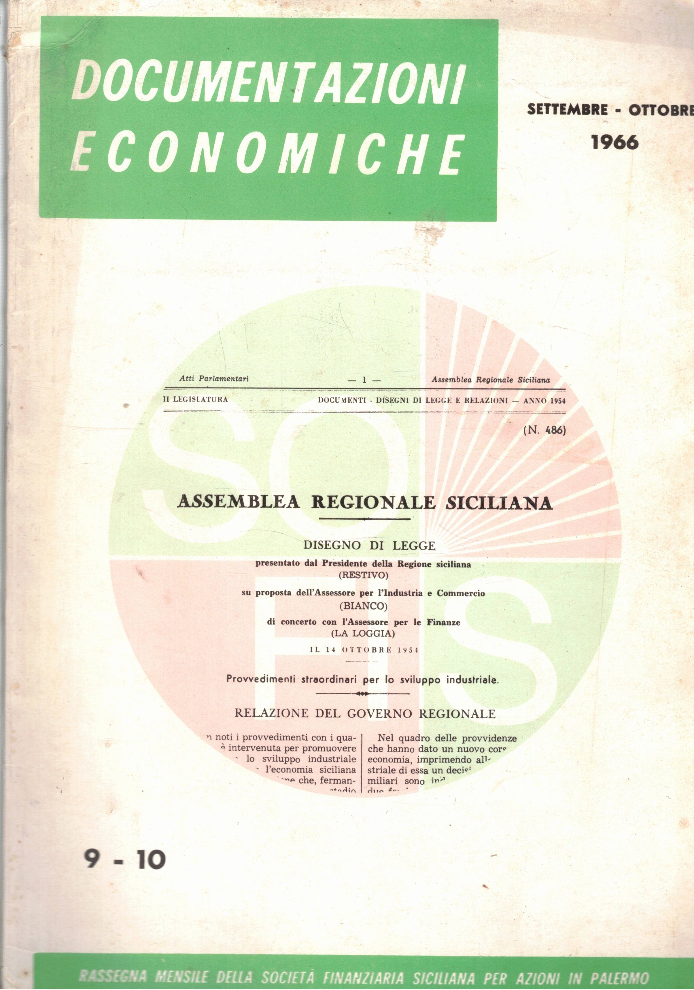 Documentazioni economiche, rassegna mensile della società finanziaria siciliana per azioni …