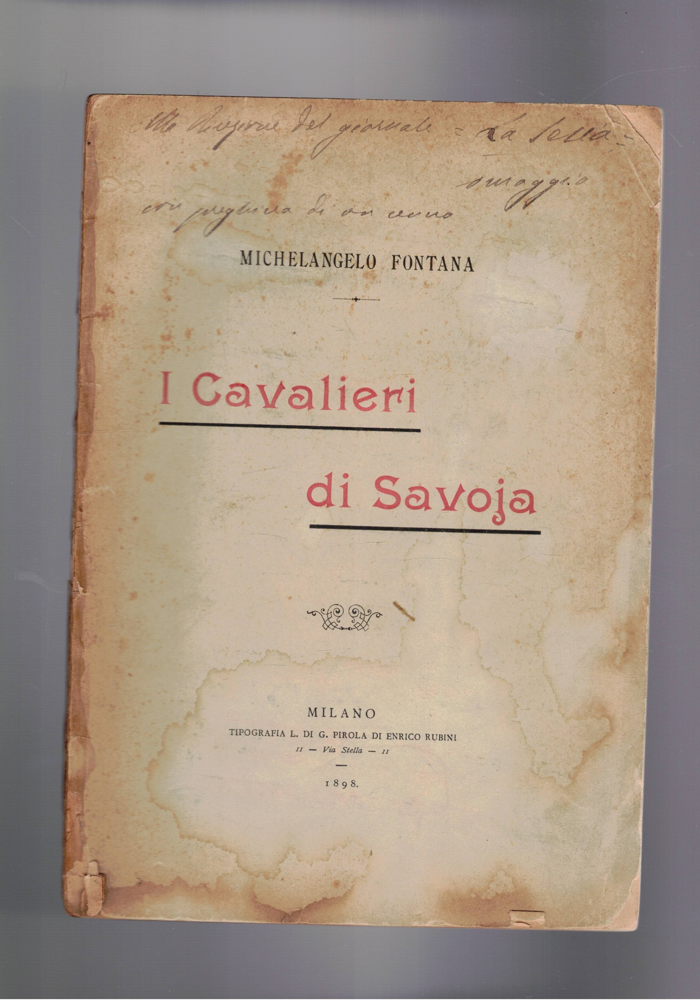 I cavalieri di Savoja coll'intermezzo delle Alpi ed Appennini.