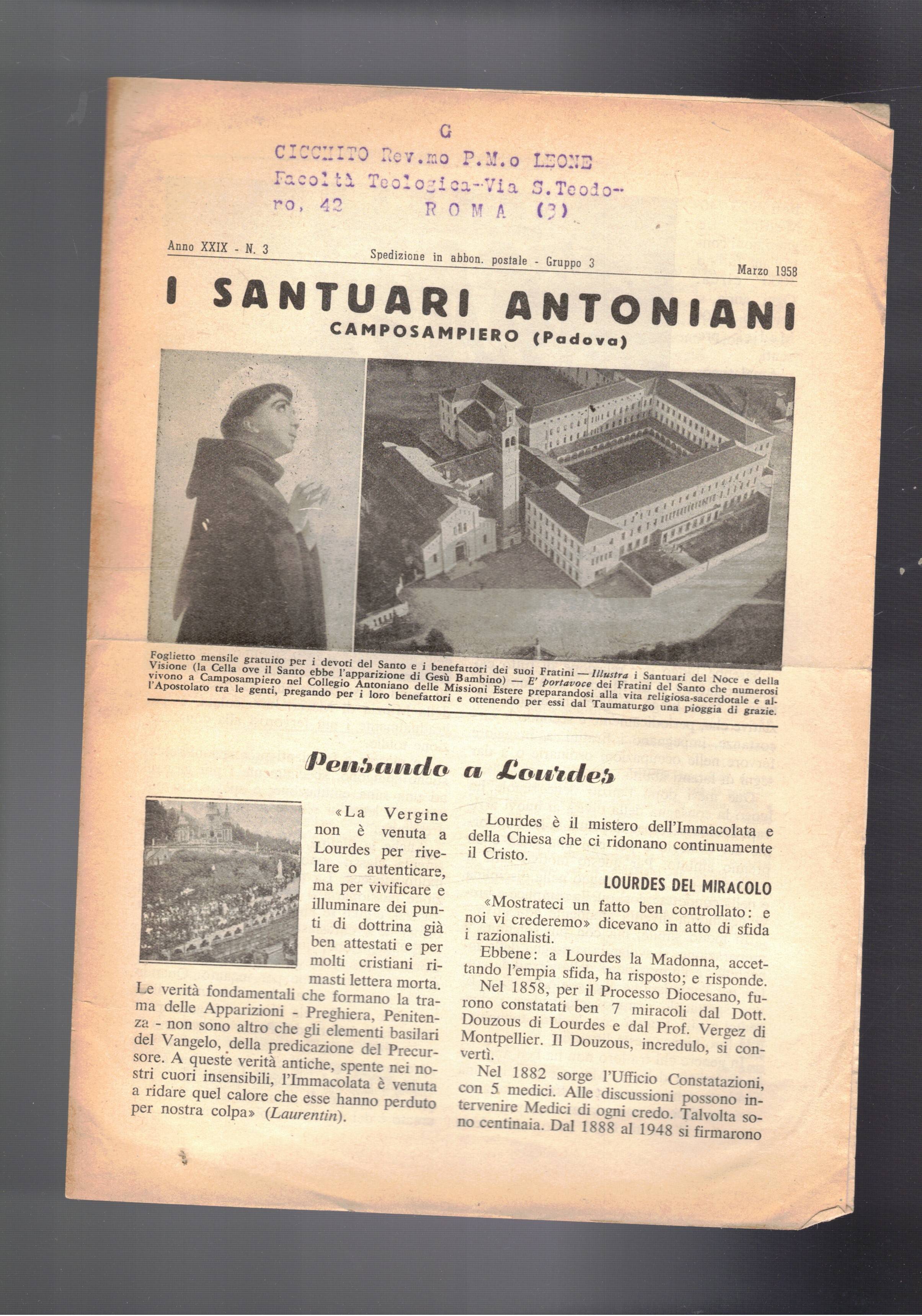 I Santuari Antoniani (Camposaperio (padova). Periodico mensile. Disponiamo di 68 …