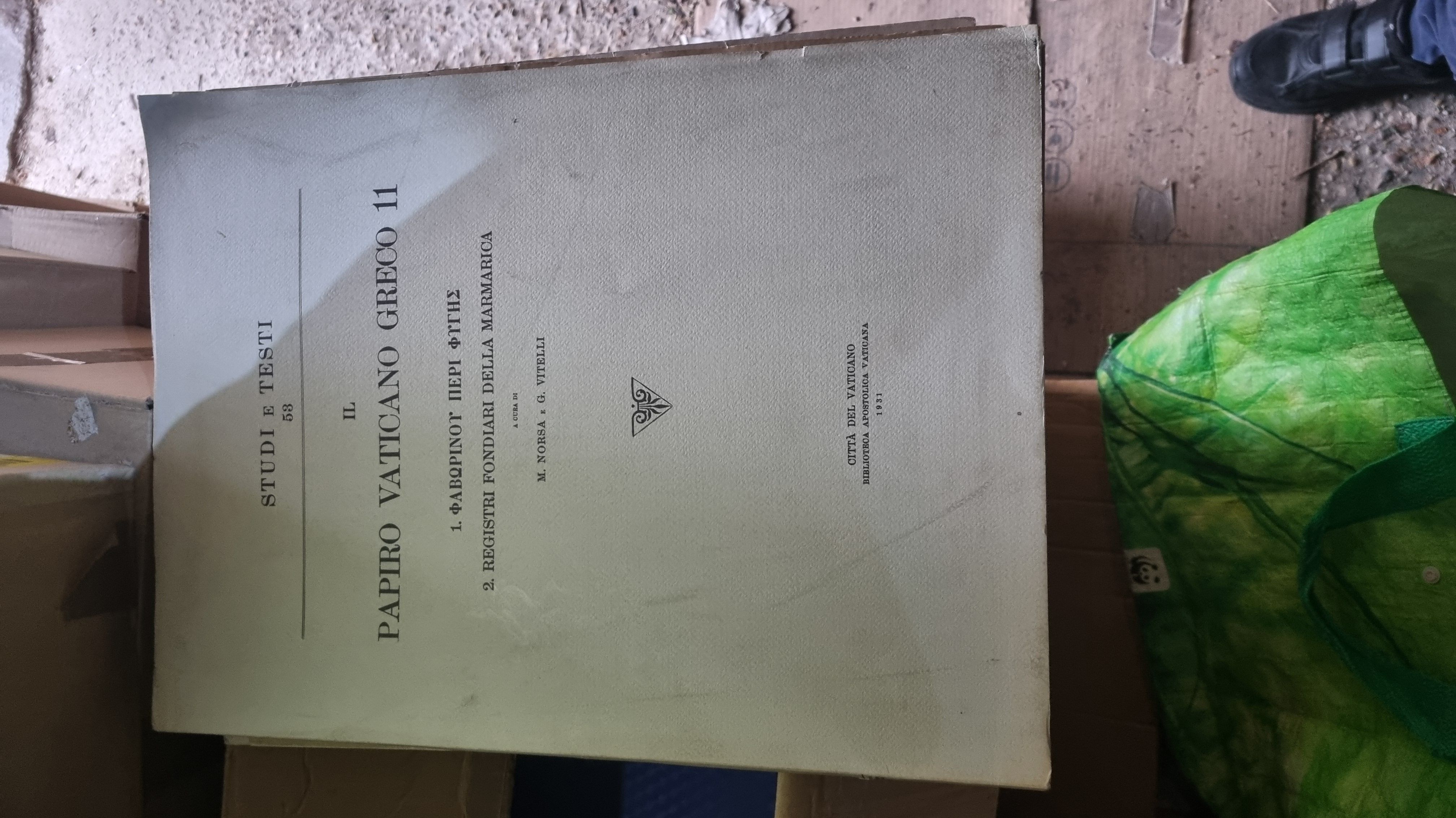 Il Papiro Vaticano Greco 11. Vol. 53 della serie studi …