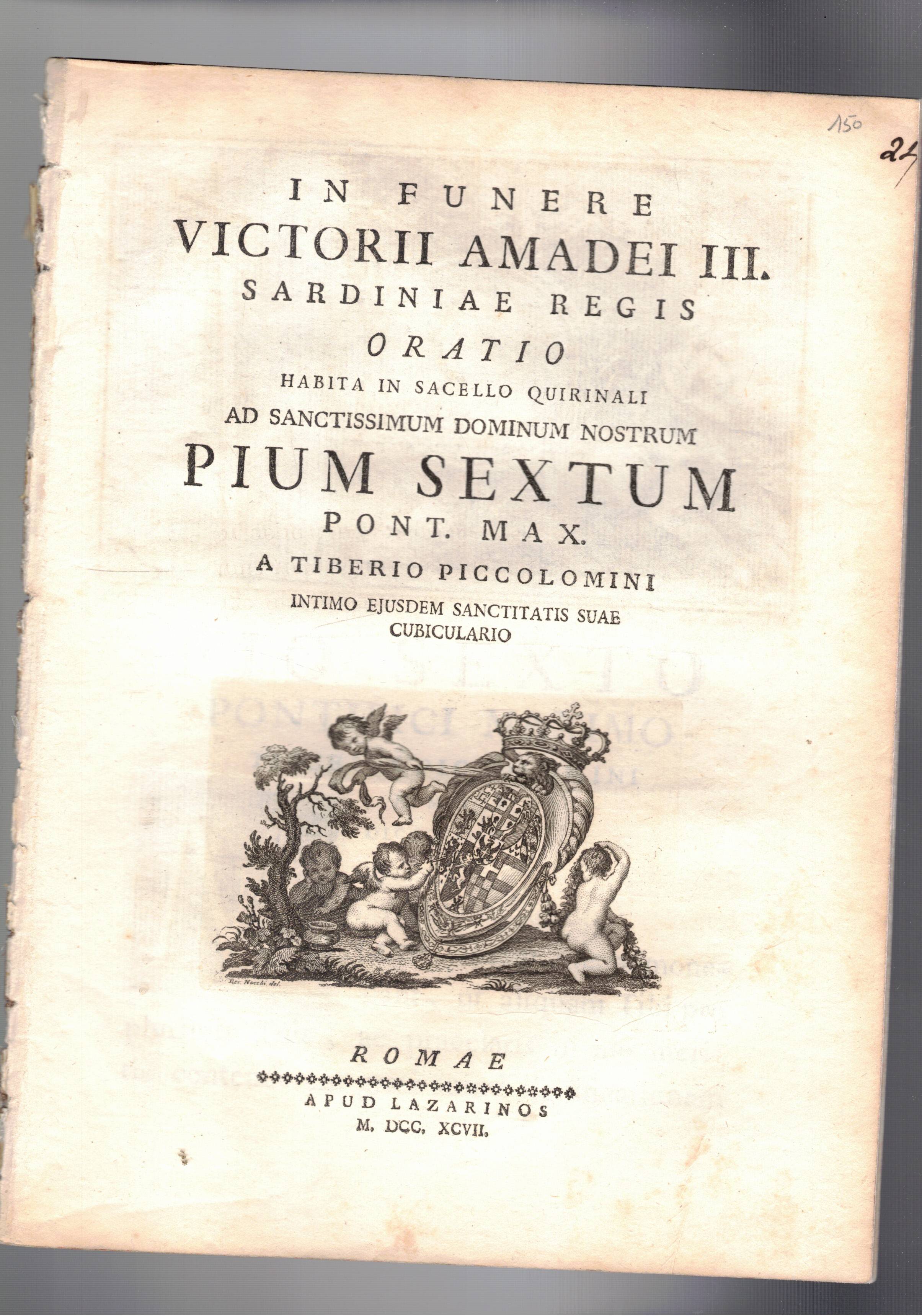 In funere Victorii Amadei III. Sardiniae Regis: oratio habita in …