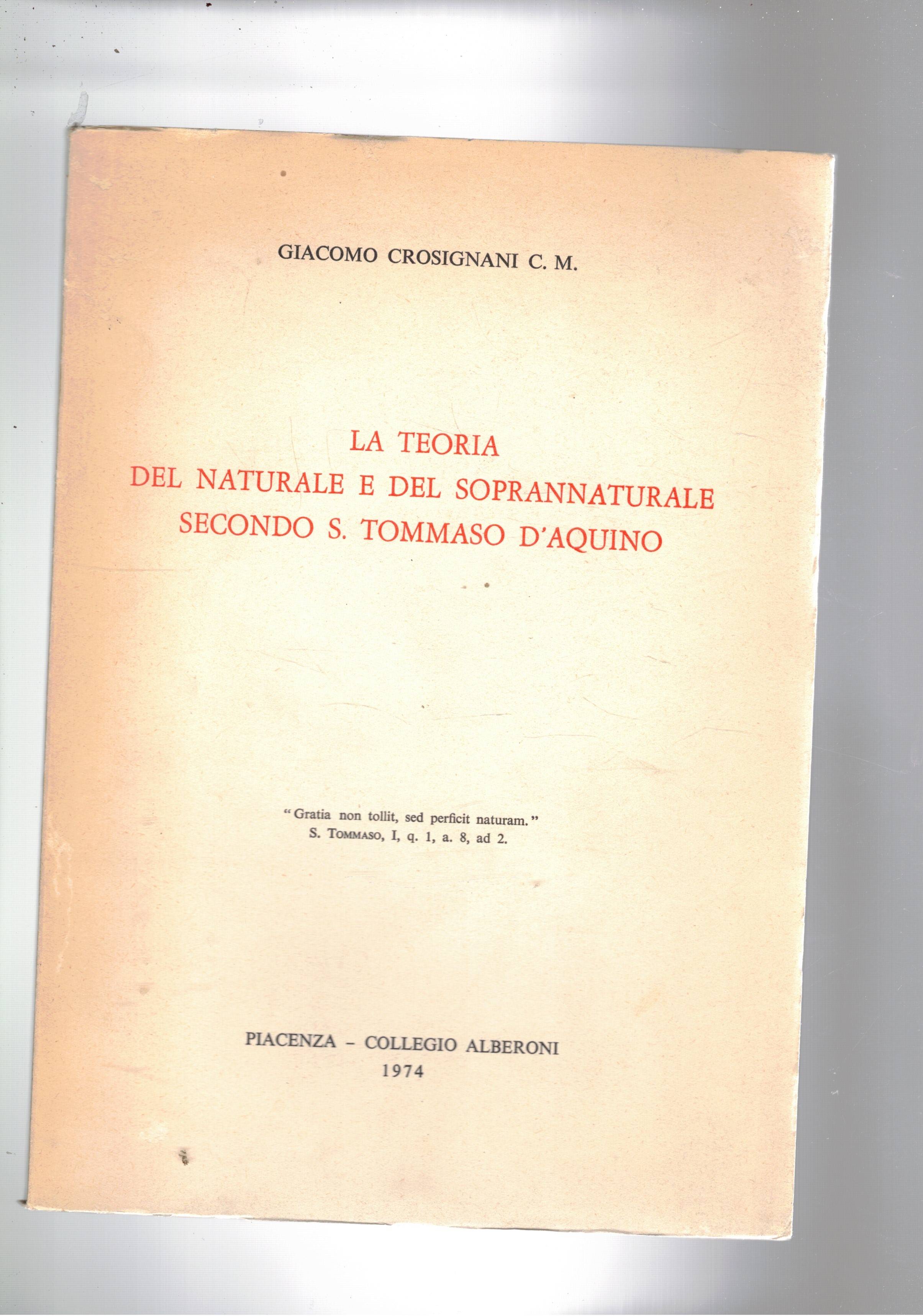 La teoria del naturale e del soprannaturale secondo S. Tommaso …
