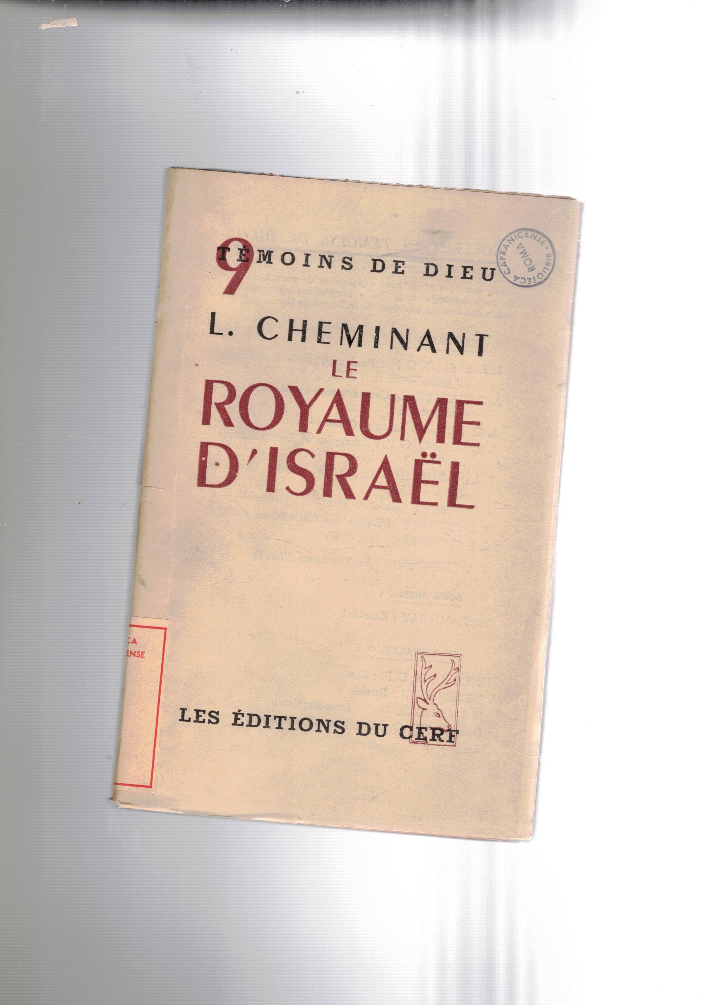 Le Royaum d'Israel. (933-722 A.C.).1945.