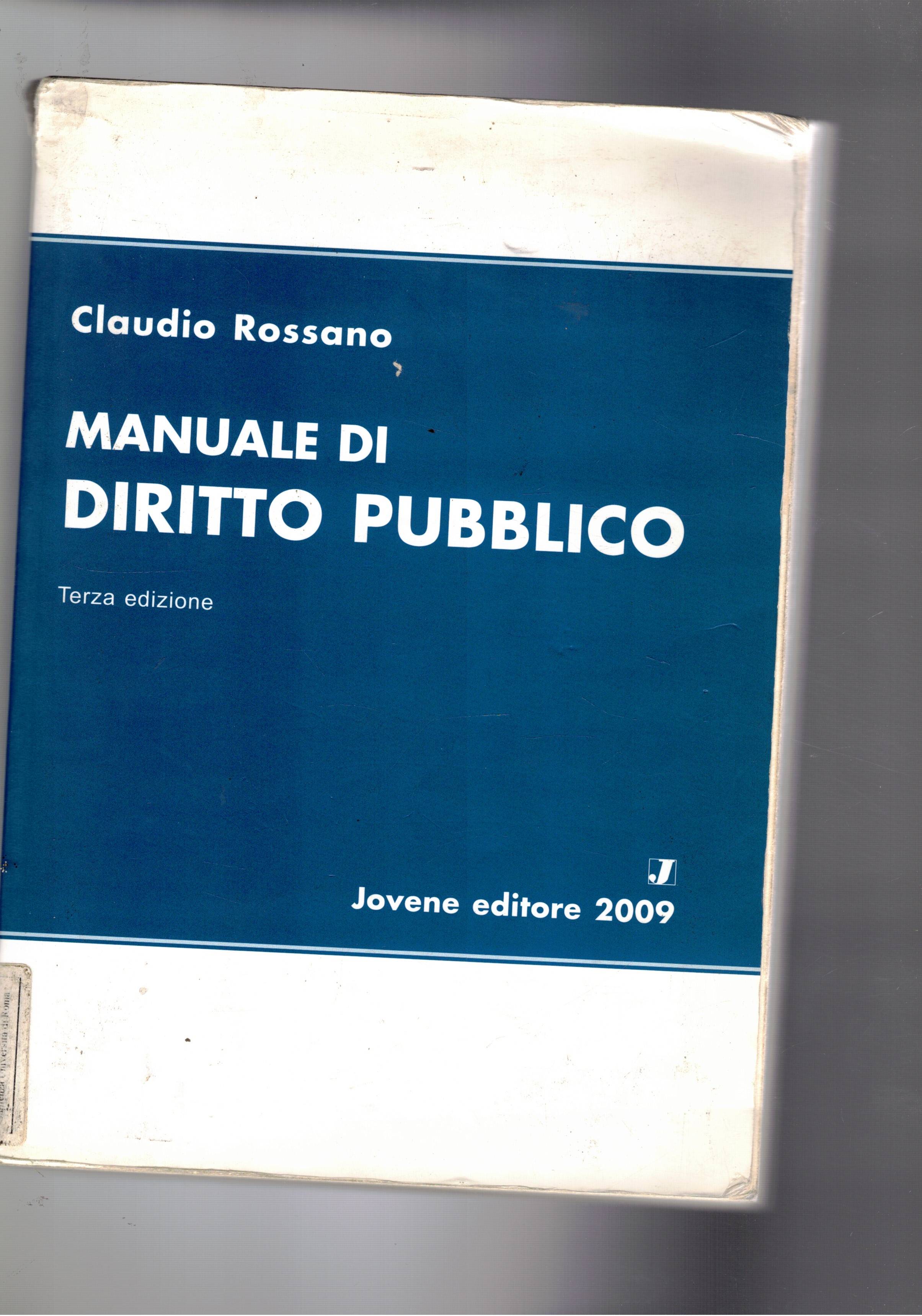 Manuale di diritto pubblico. Terza edizione.