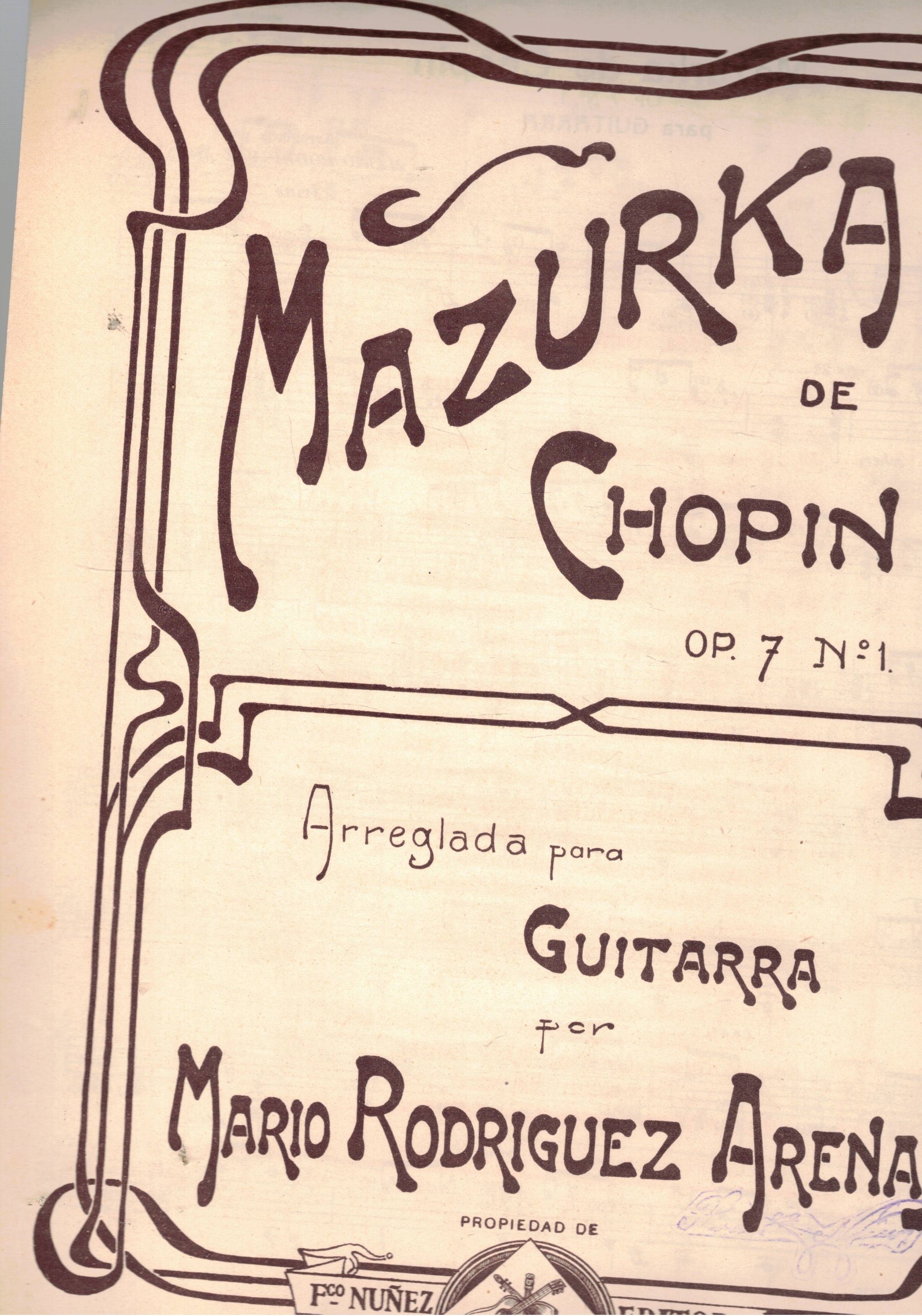 Mazurka op. 7 n° 1. Arreglada para guitarra por Mario …