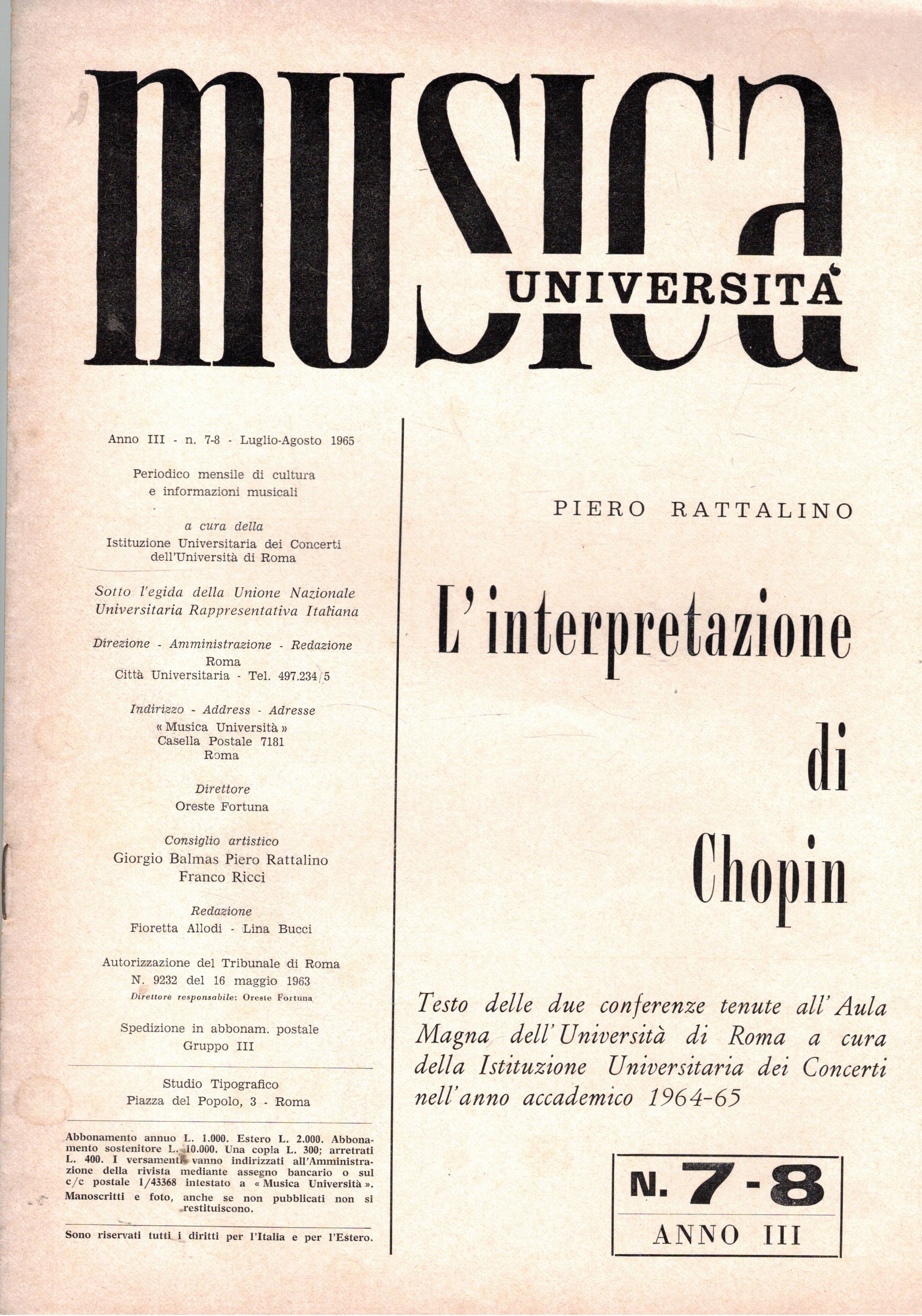 Musica Università, periodico a cura della università dei concerti dell'univ. …