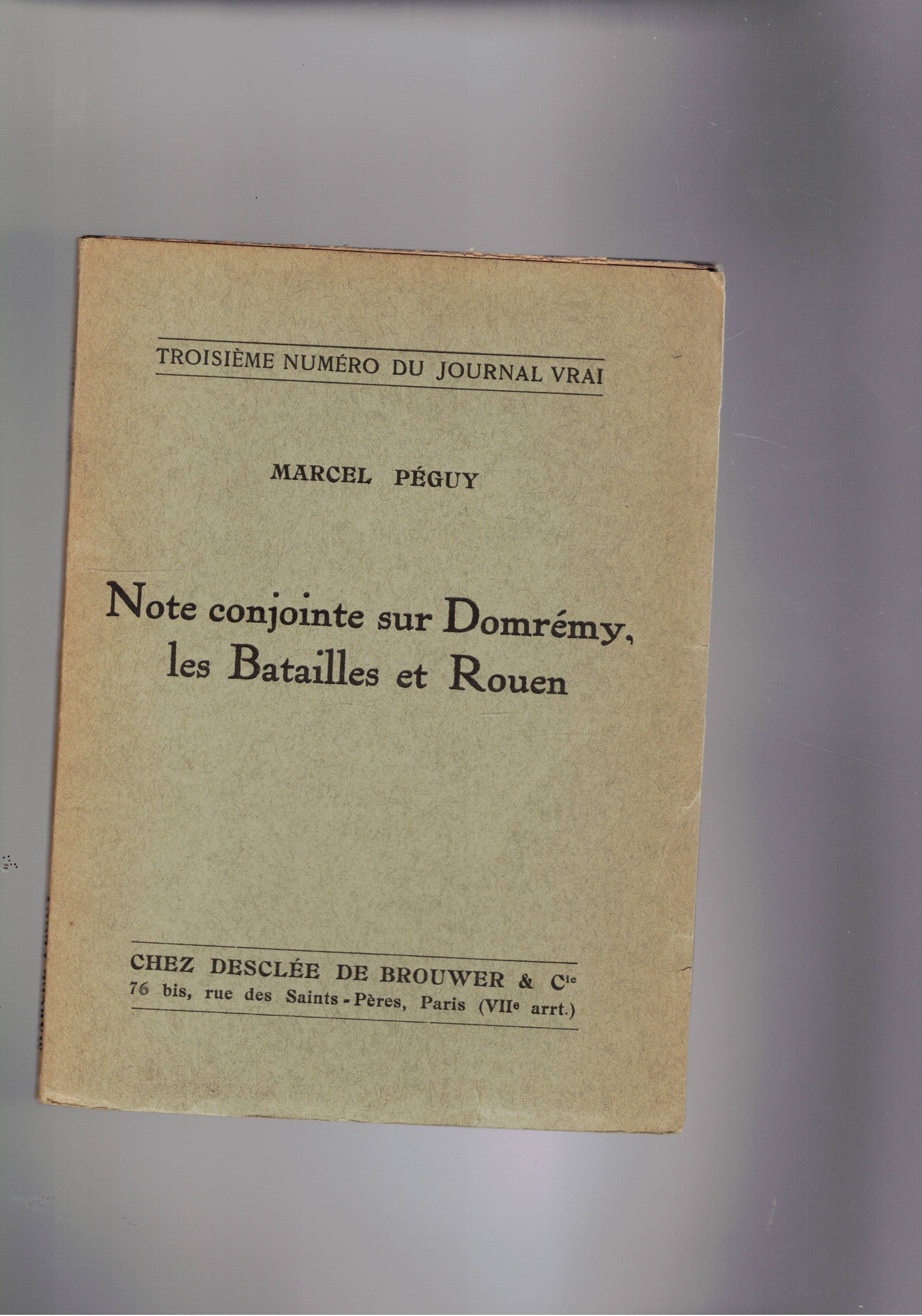 Note conjointe sur Bomremy, les Batailles et Rouen.