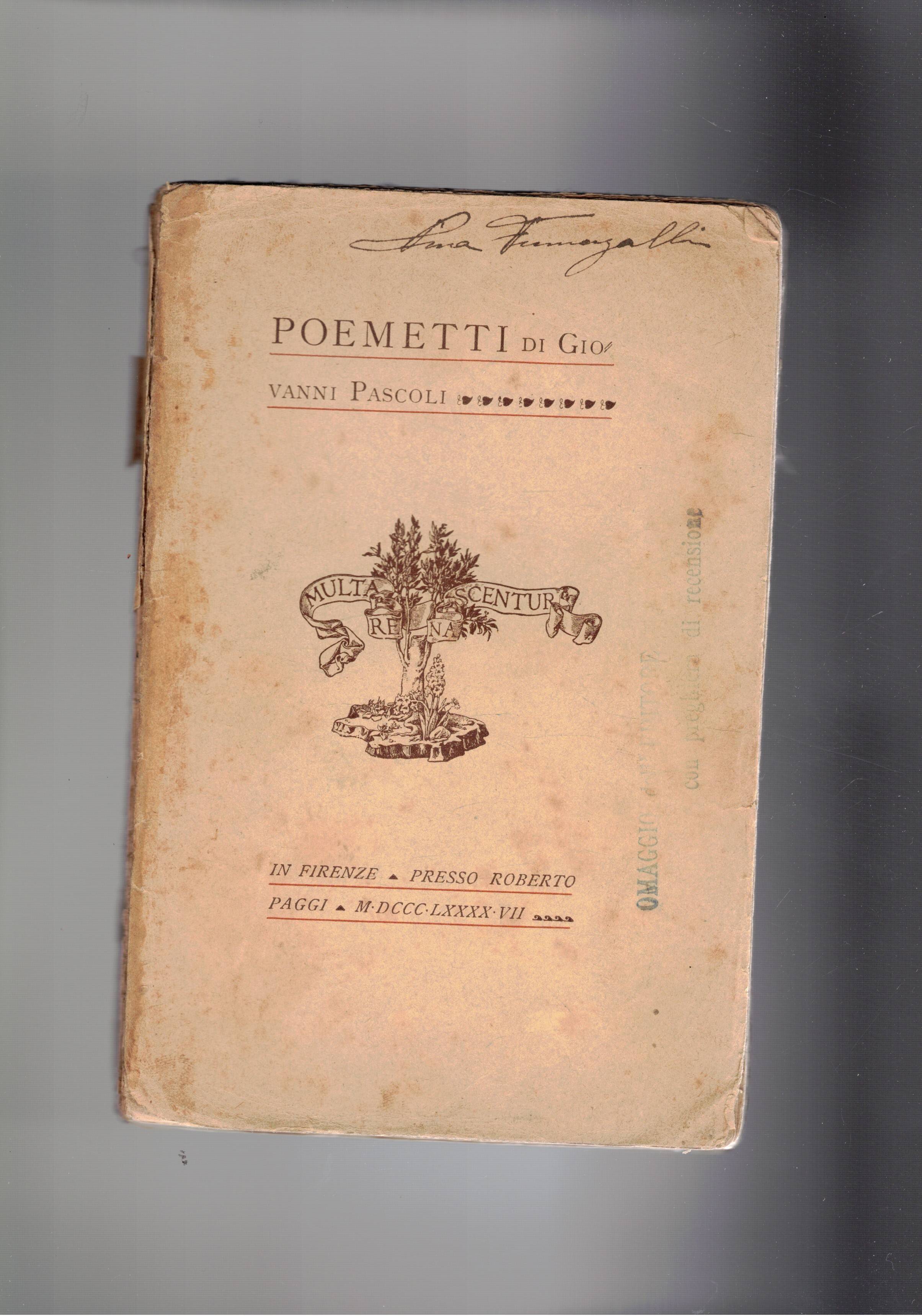 Poemetti. Prima edizione.