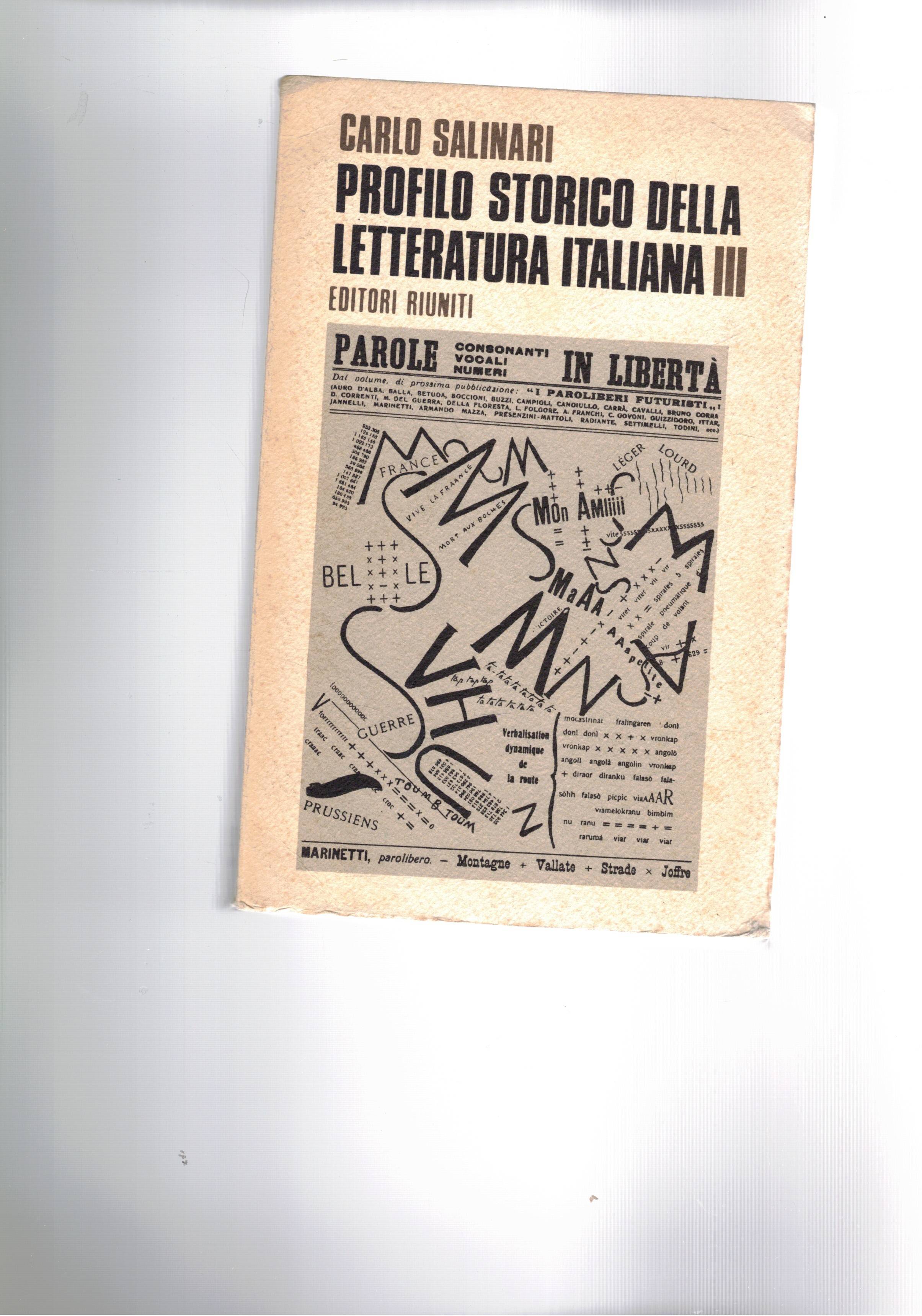 Proflio storico della letteratura italiana, vol. III°: Dall'età napoleonica al …