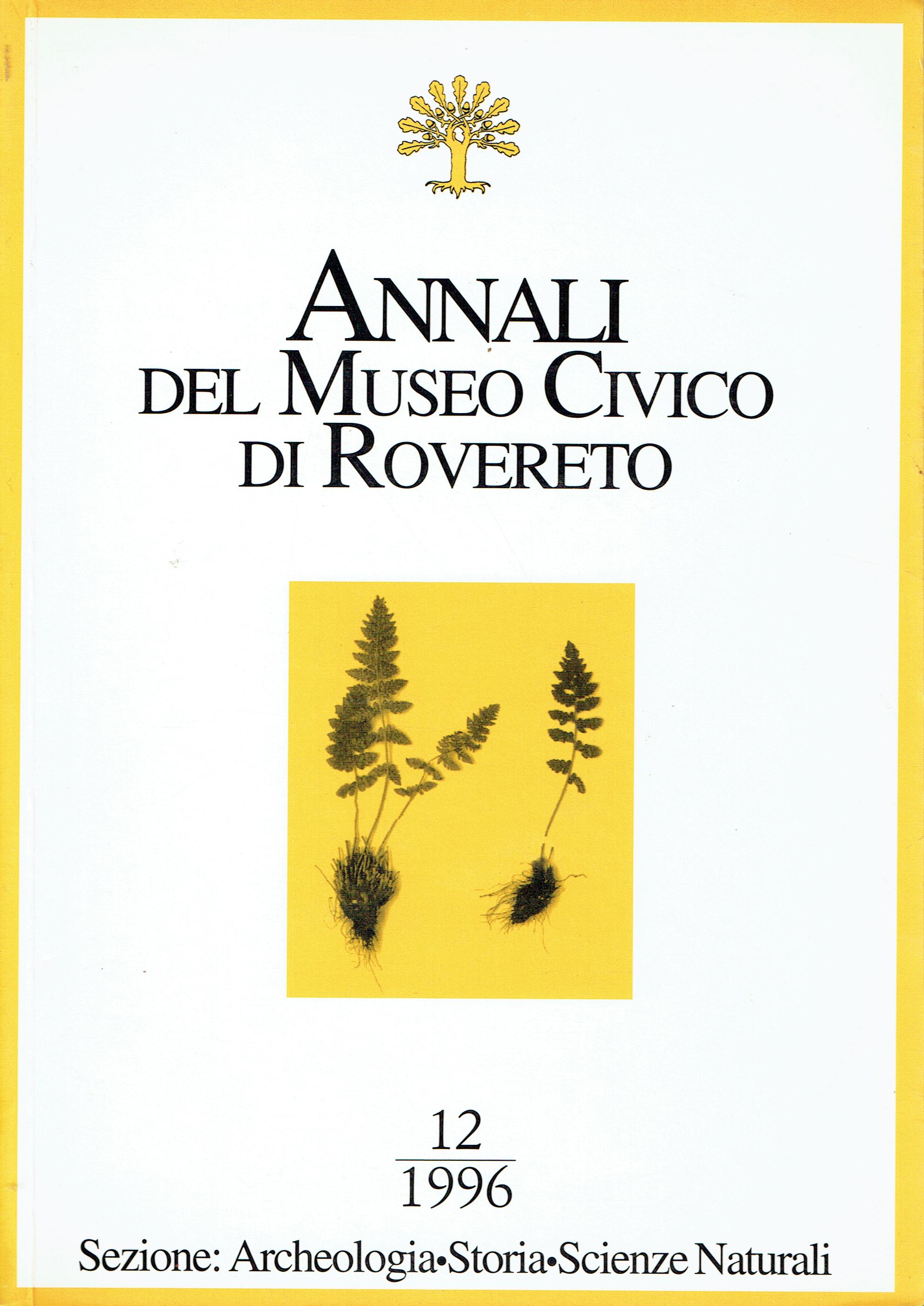 Annali del Museo Civico di Rovereto n.12:Borghetto sullìAdige(comune di Avio,Trentino)Notizie …