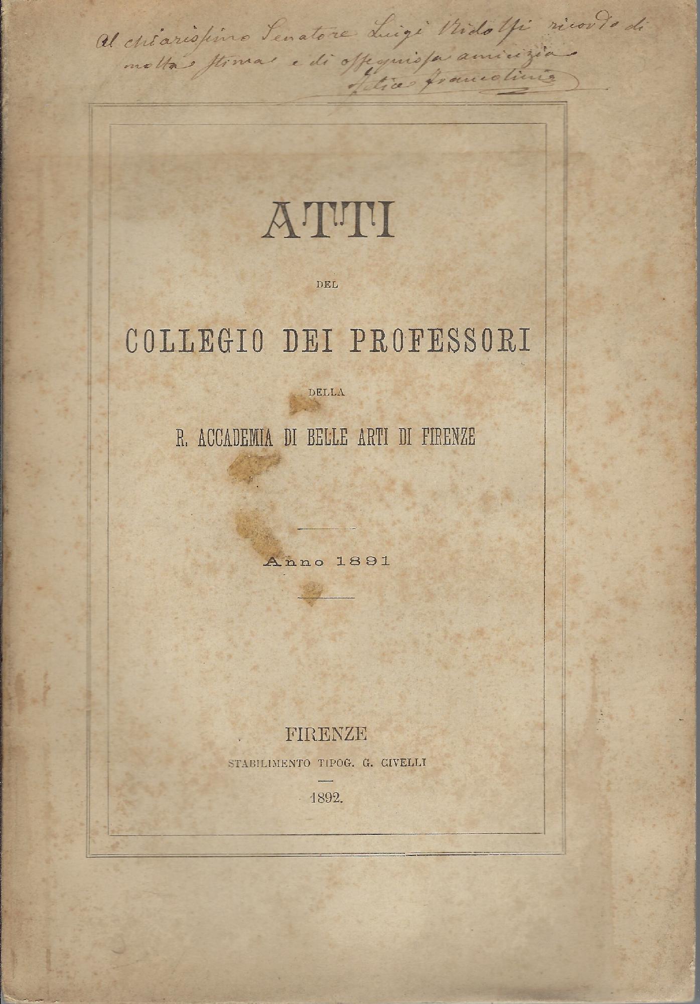 Atti del Collegio dei professori della R. Accademia di Belle …