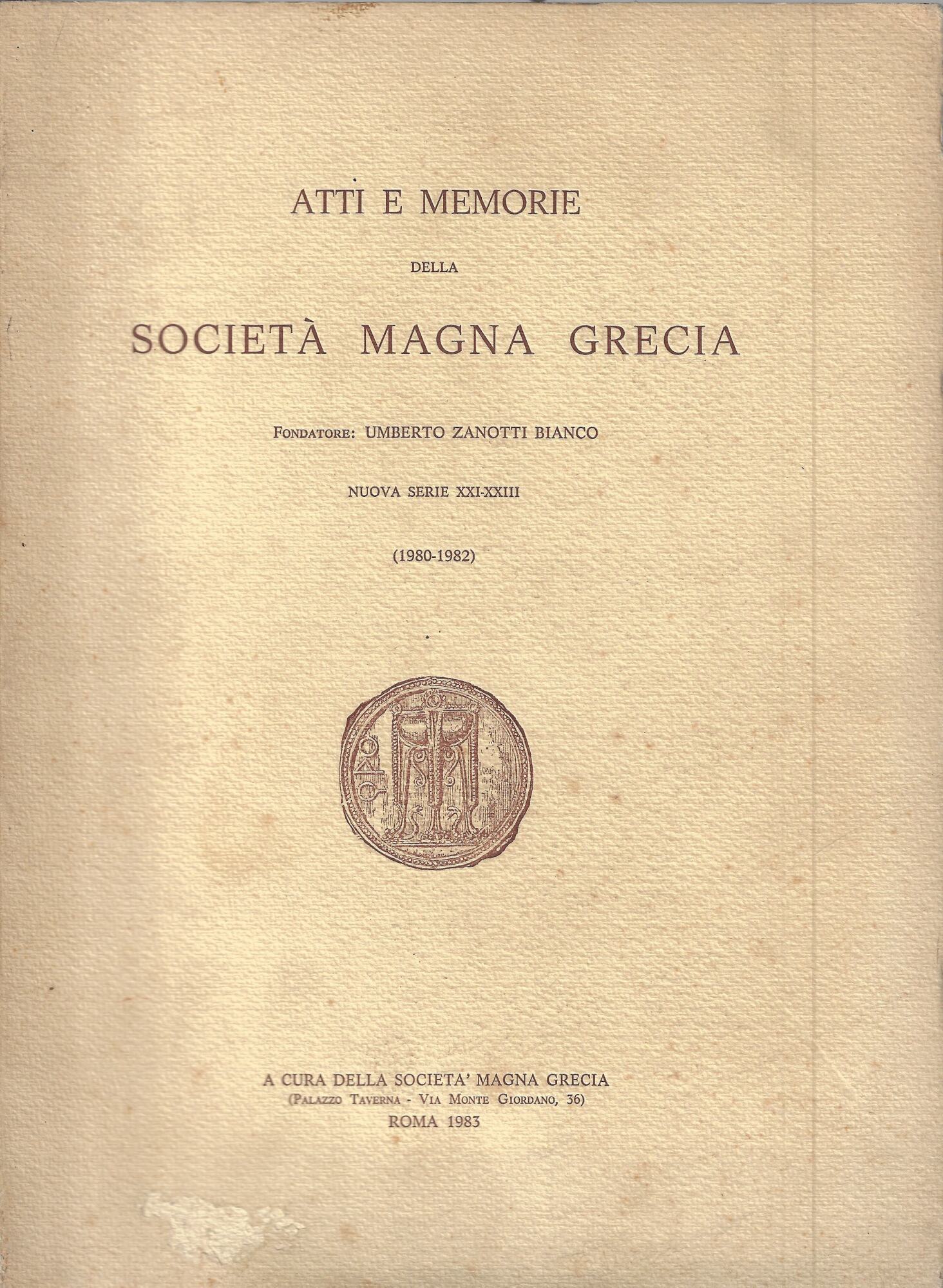 Atti e Memorie della Società Magna Grecia , Nuova serie …