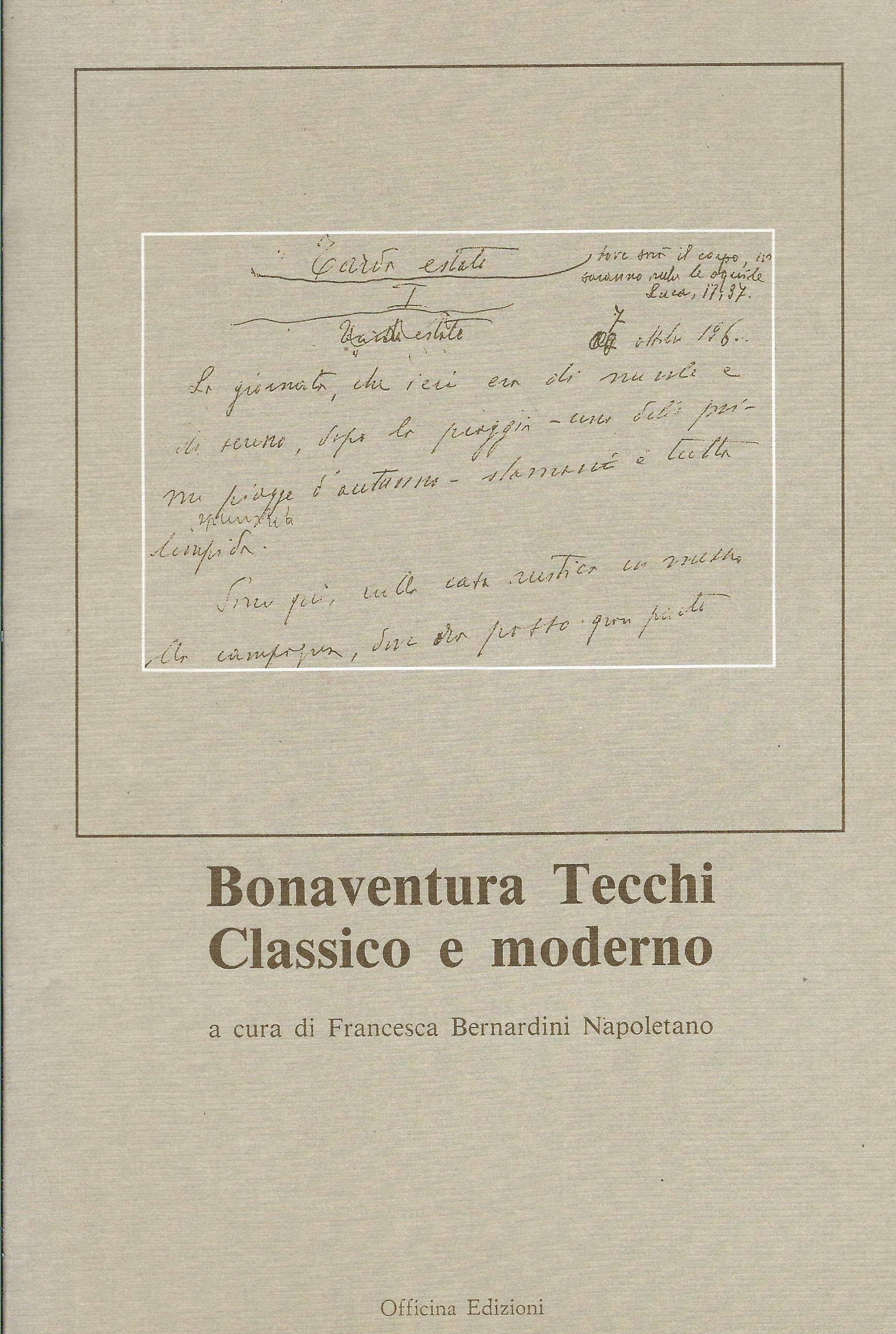 Bonaventura Tecchi classico e moderno
