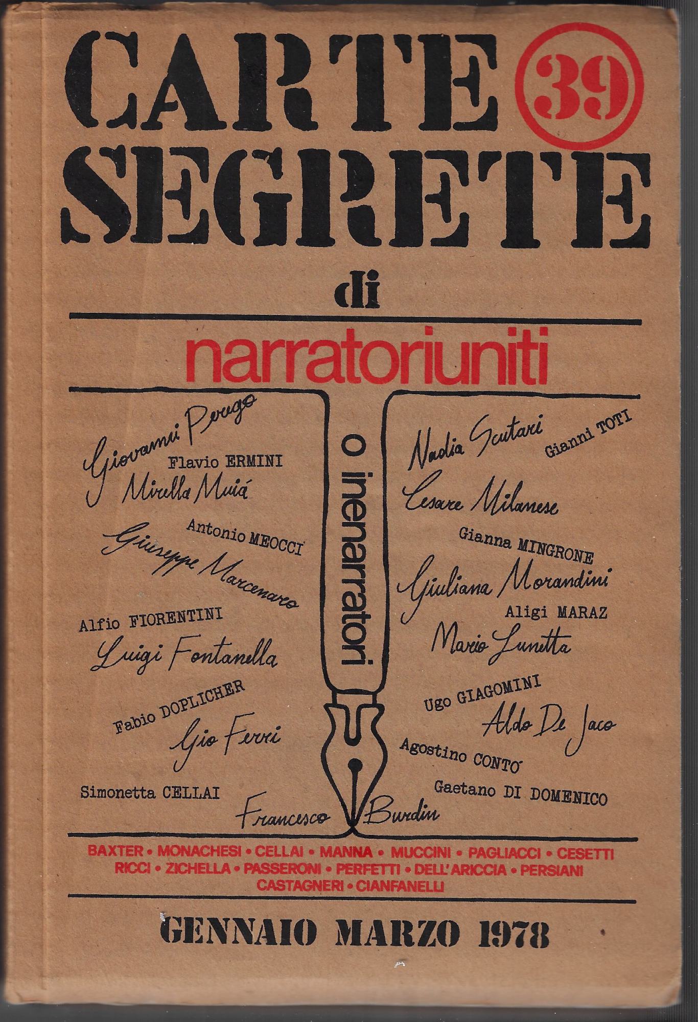 Carte segrete n. 39 - gennaio marzo 1978