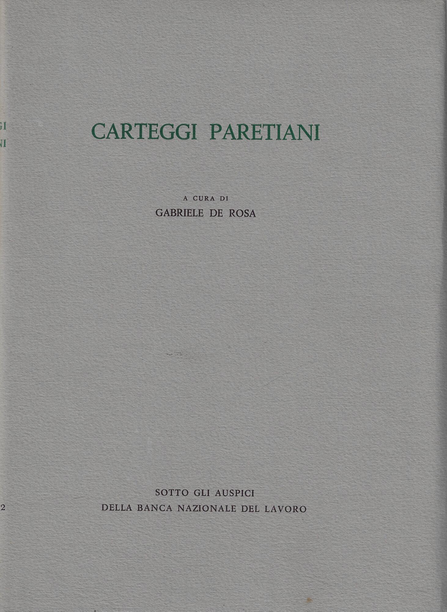 Carteggi paretiani : 1892-1923