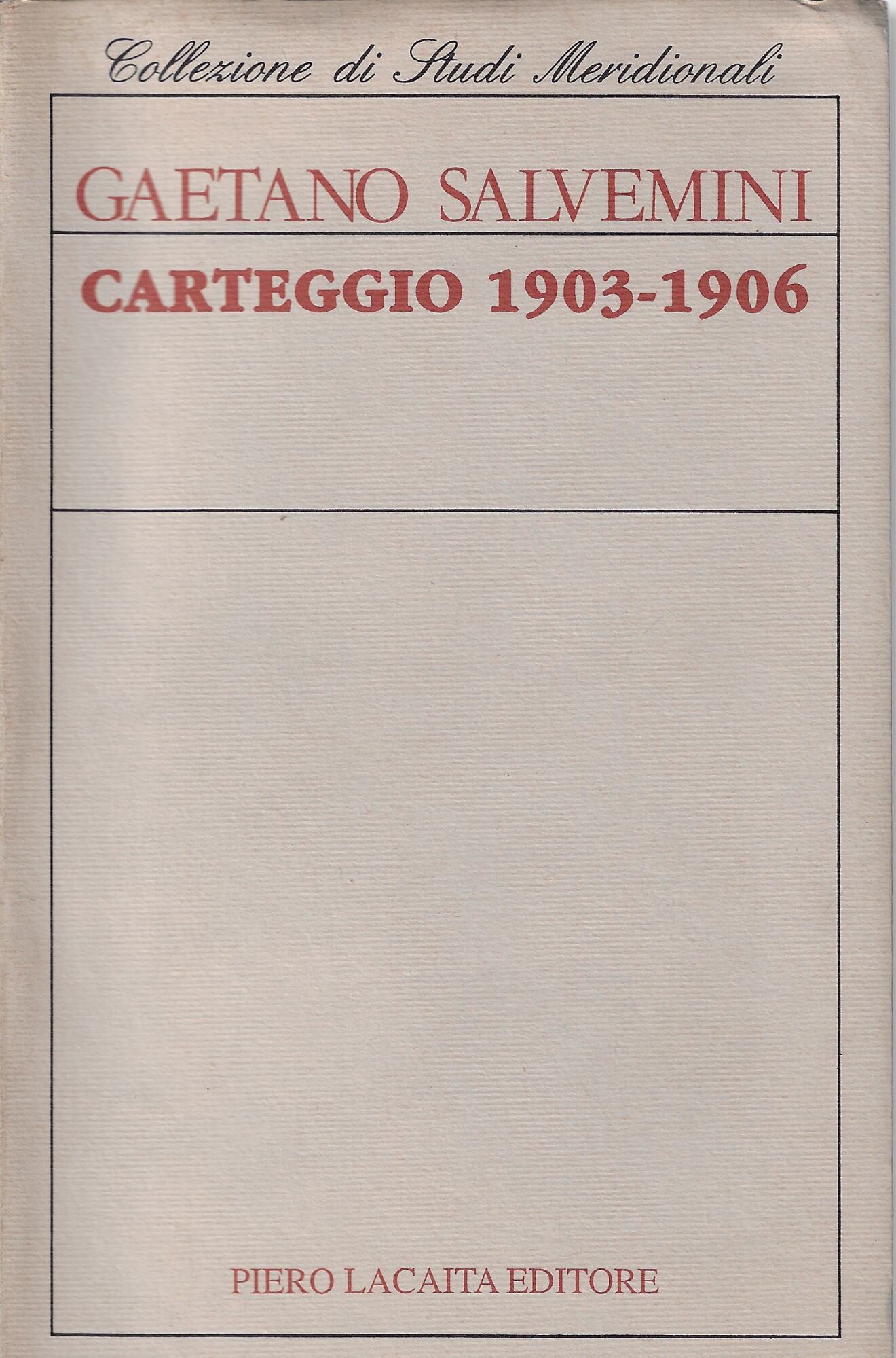 Carteggio 1903-1906