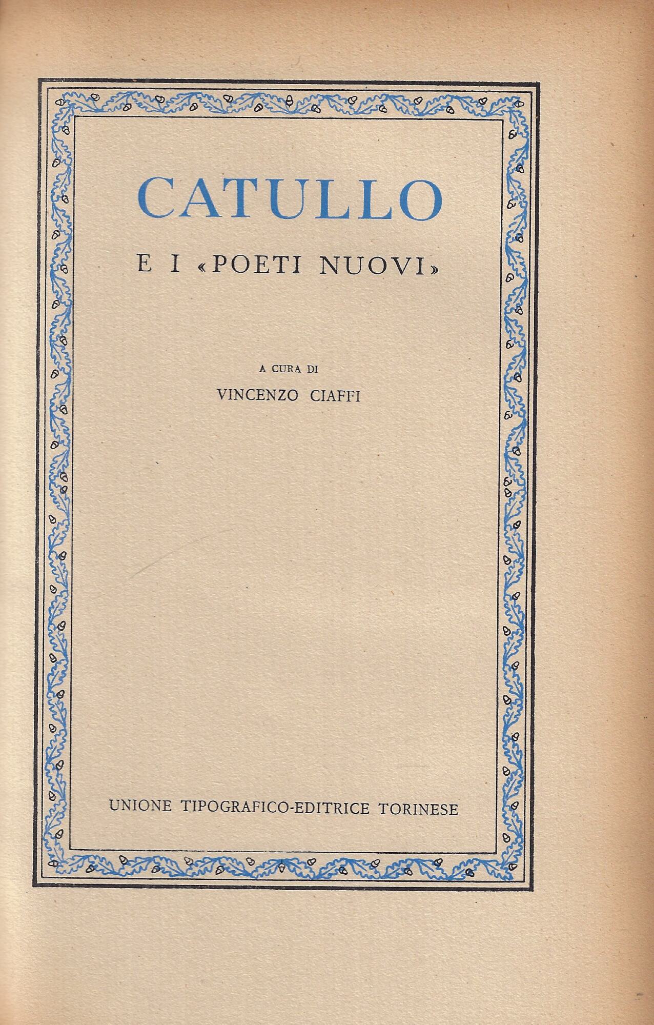 Catullo e i poeti nuovi