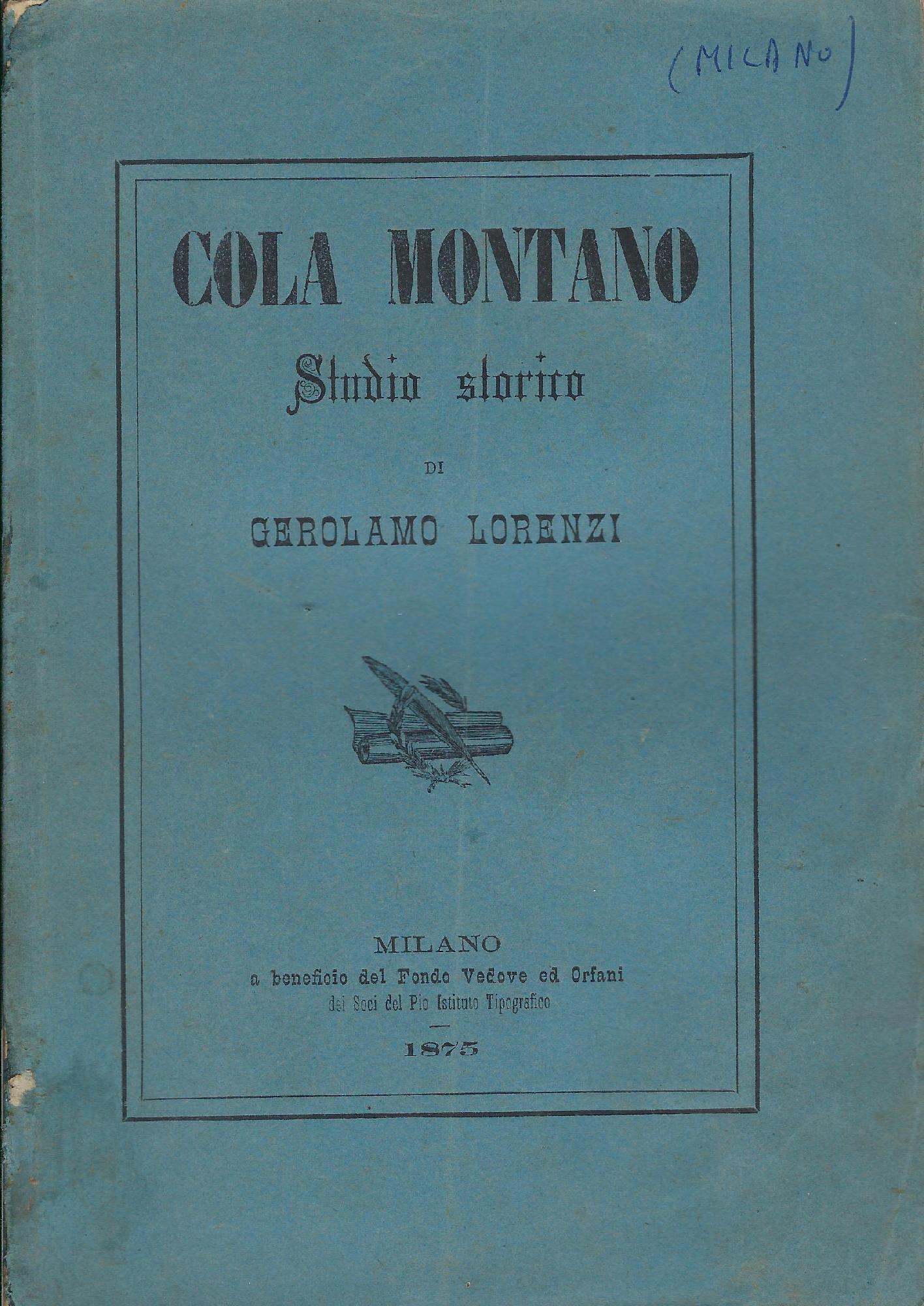 Cola Montano. Studio storico