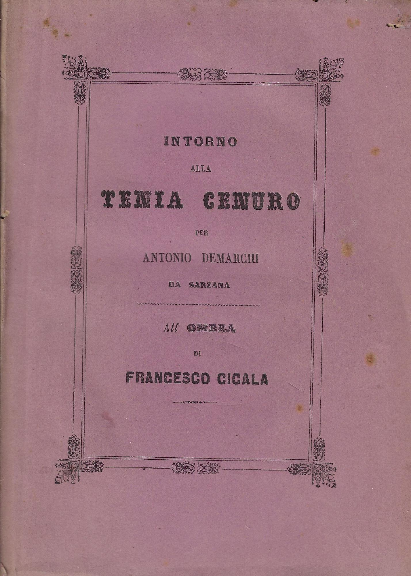 Del circolo metamorfico della tenia cenuro; del sacco fibroso del …