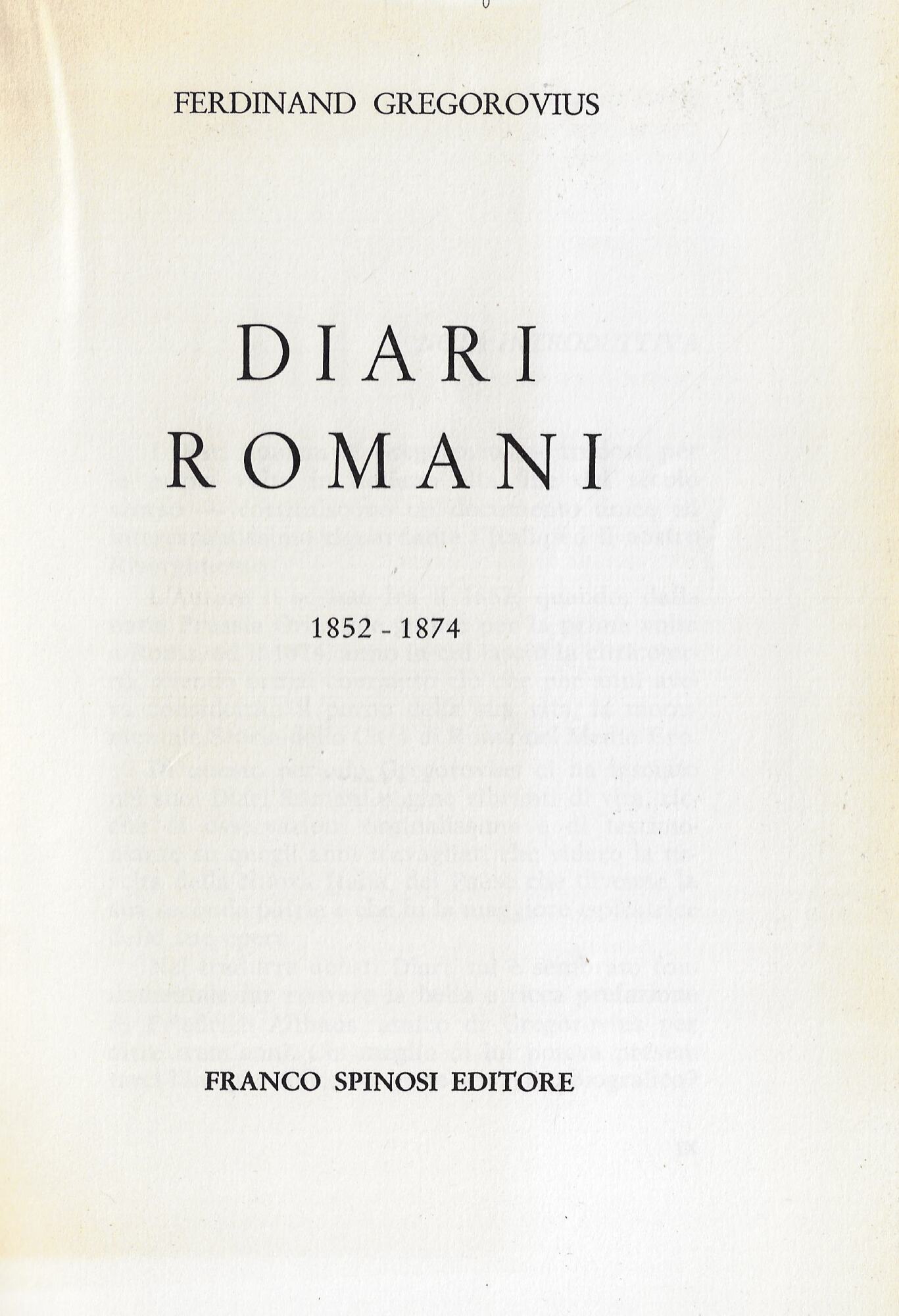 Diari romani : 1852-1874