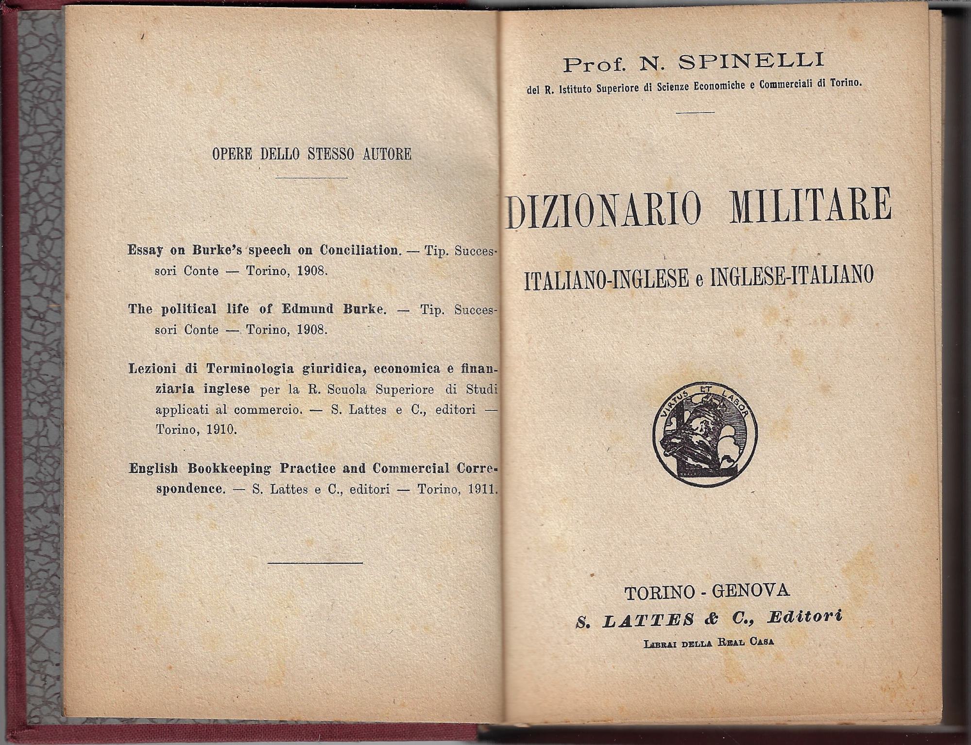 Dizionario militare italiano-Inglese e Inglese-italiano