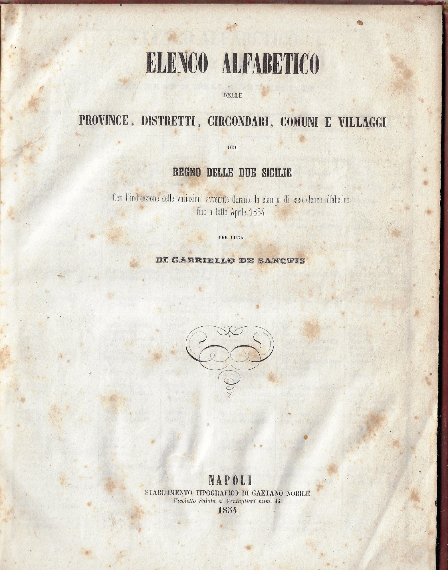 Elenco alfabetico delle province, distretti, circondari, comuni e villaggi del …