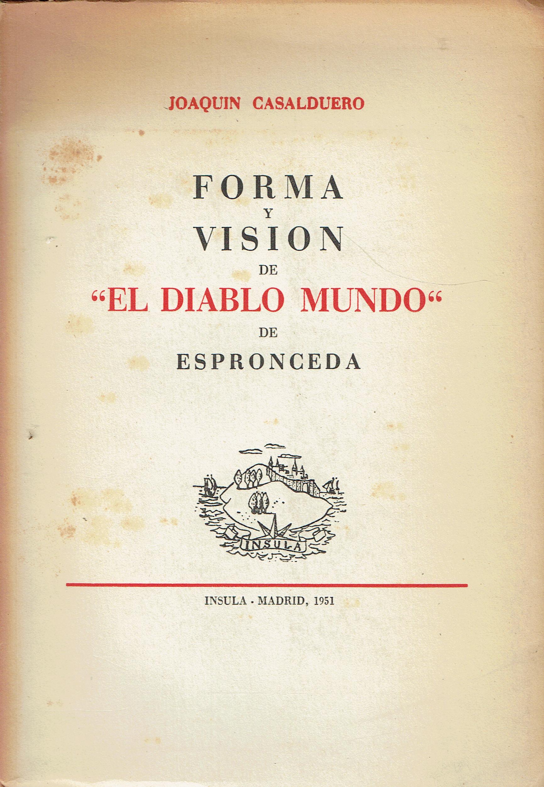 Forma y vision de El Diablo Mundo de Espronceda