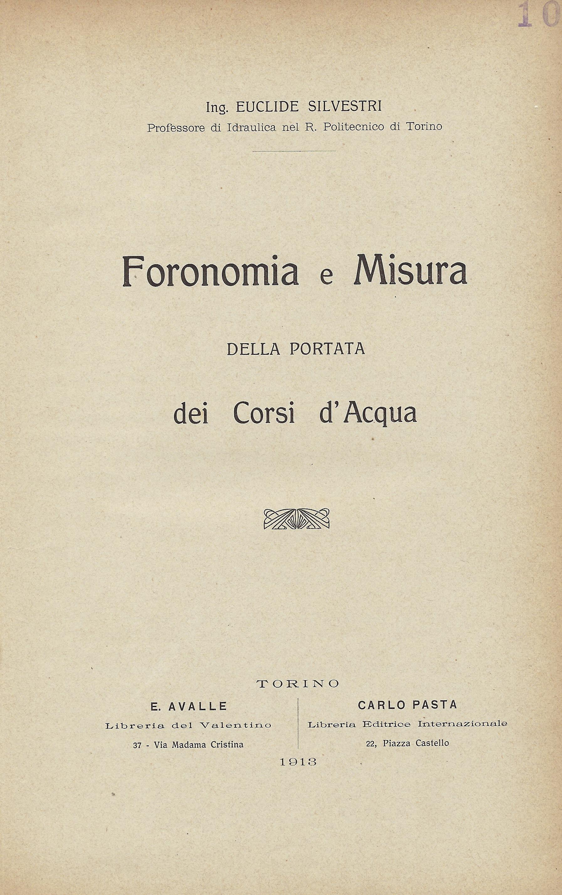 Foronomia e misura della portata dei corsi d'acqua