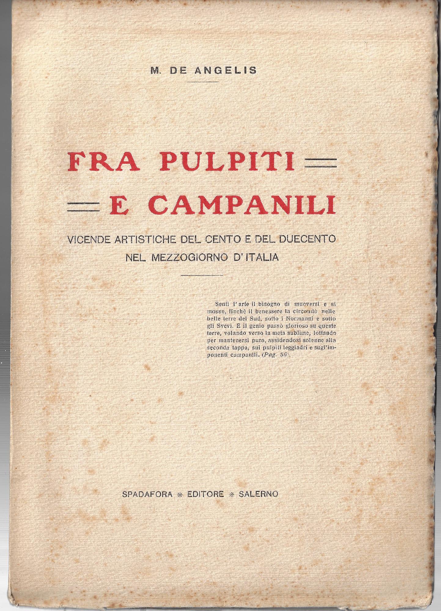 Fra pulpiti e campanili : vicende artistiche del cento e …