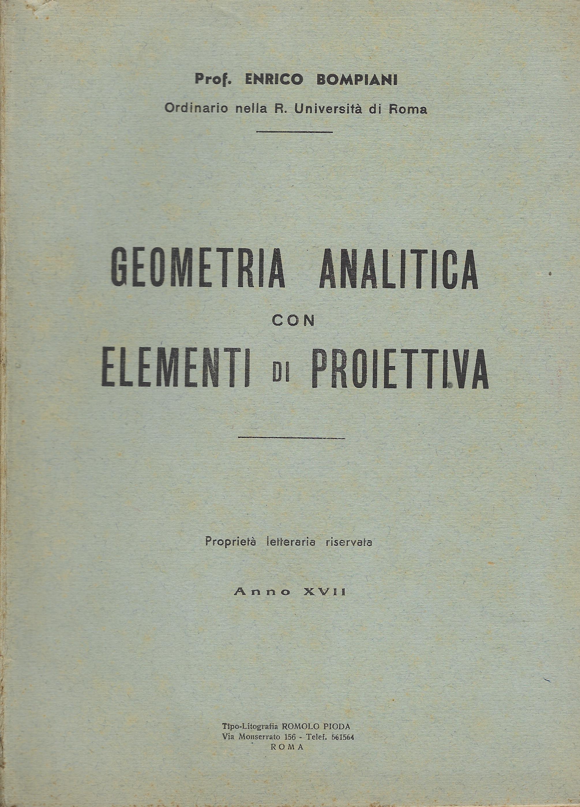 Geometria analitica con elementi di proiettiva