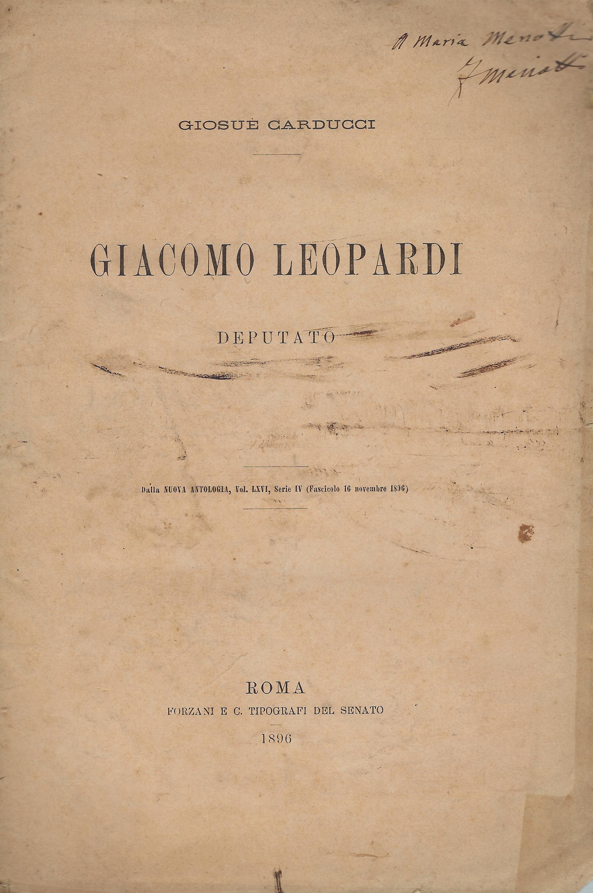 Giacomo Leopardi deputato