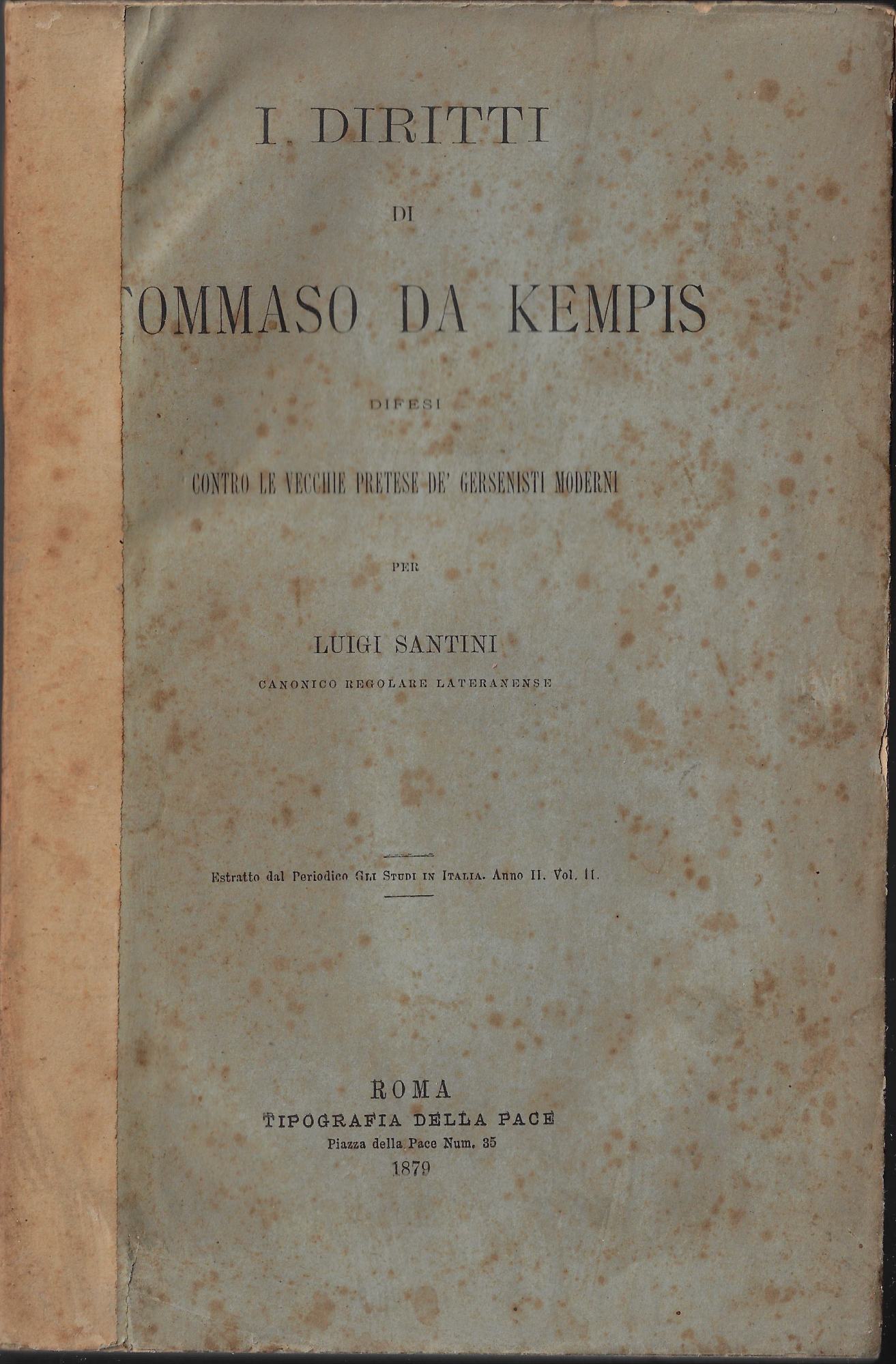 I diritti di Tommaso da Kempis difesi contro le vecchie …