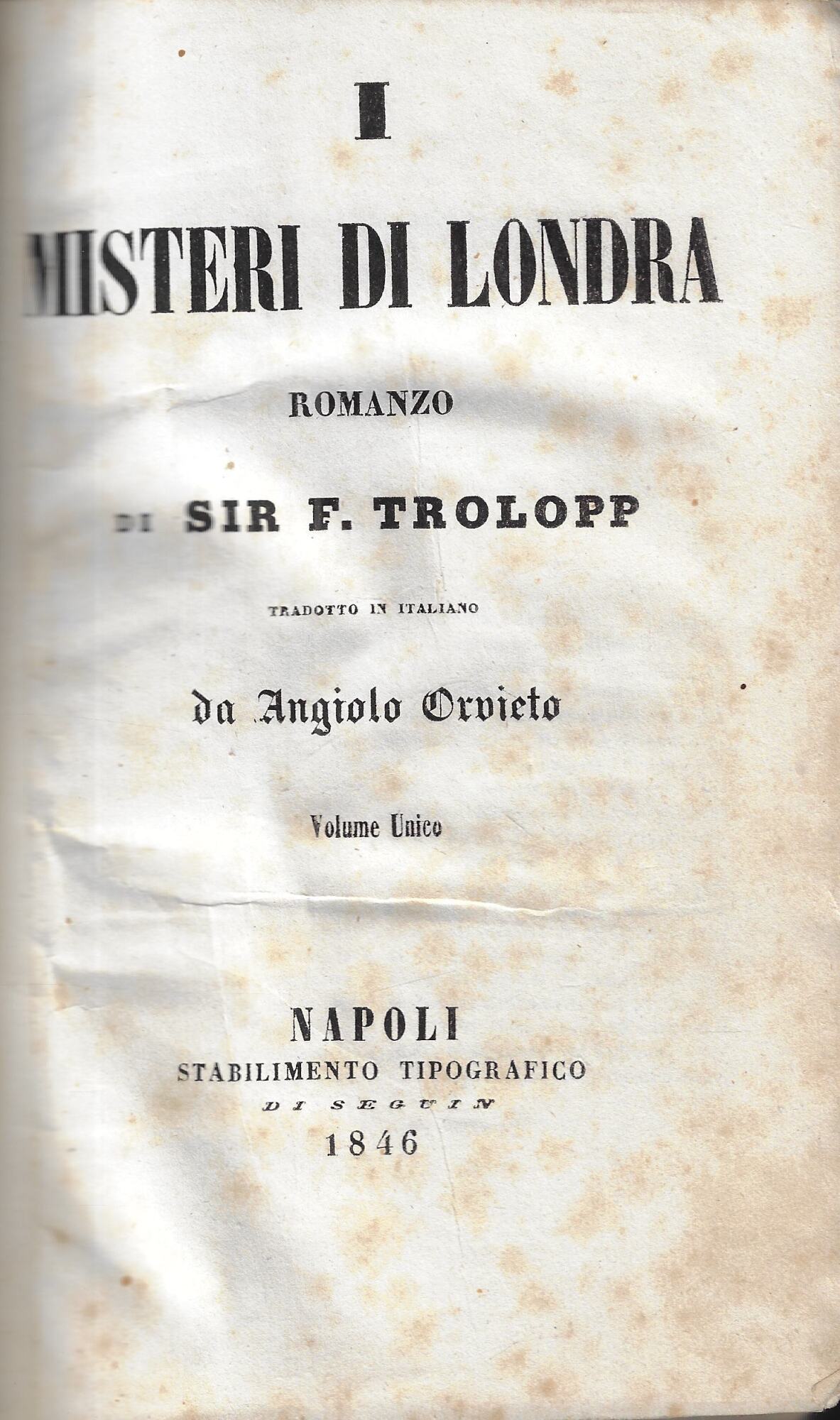 I misteri di Londra : romanzo