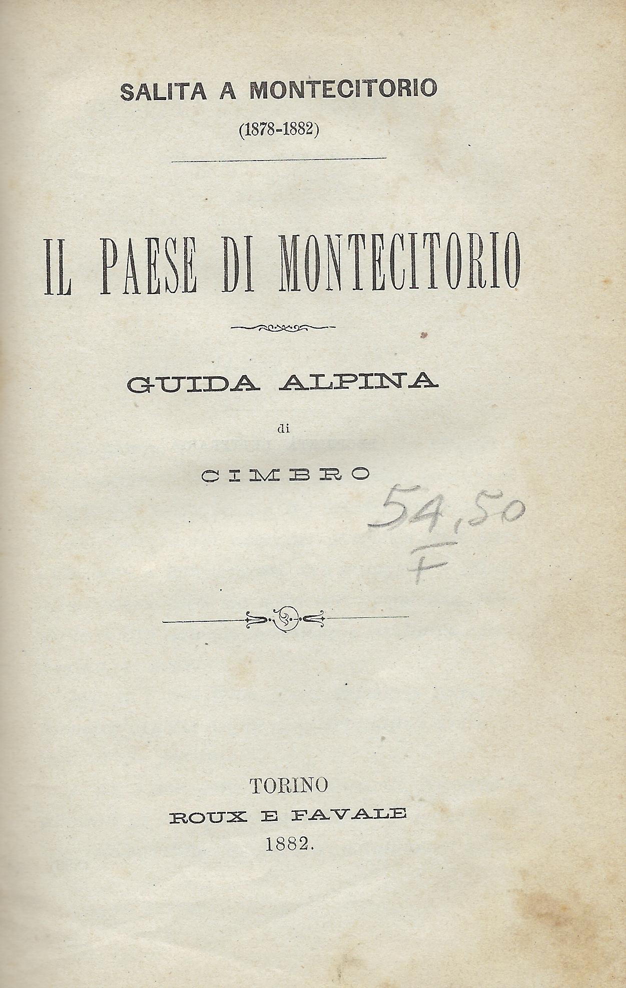 Il paese di Montecitorio : guida alpina di Cimbro